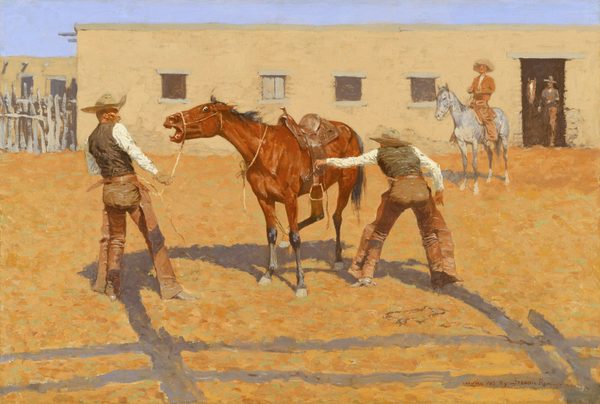 His First Leson, 1903, by Frederic S. Remington by Frederic Remington