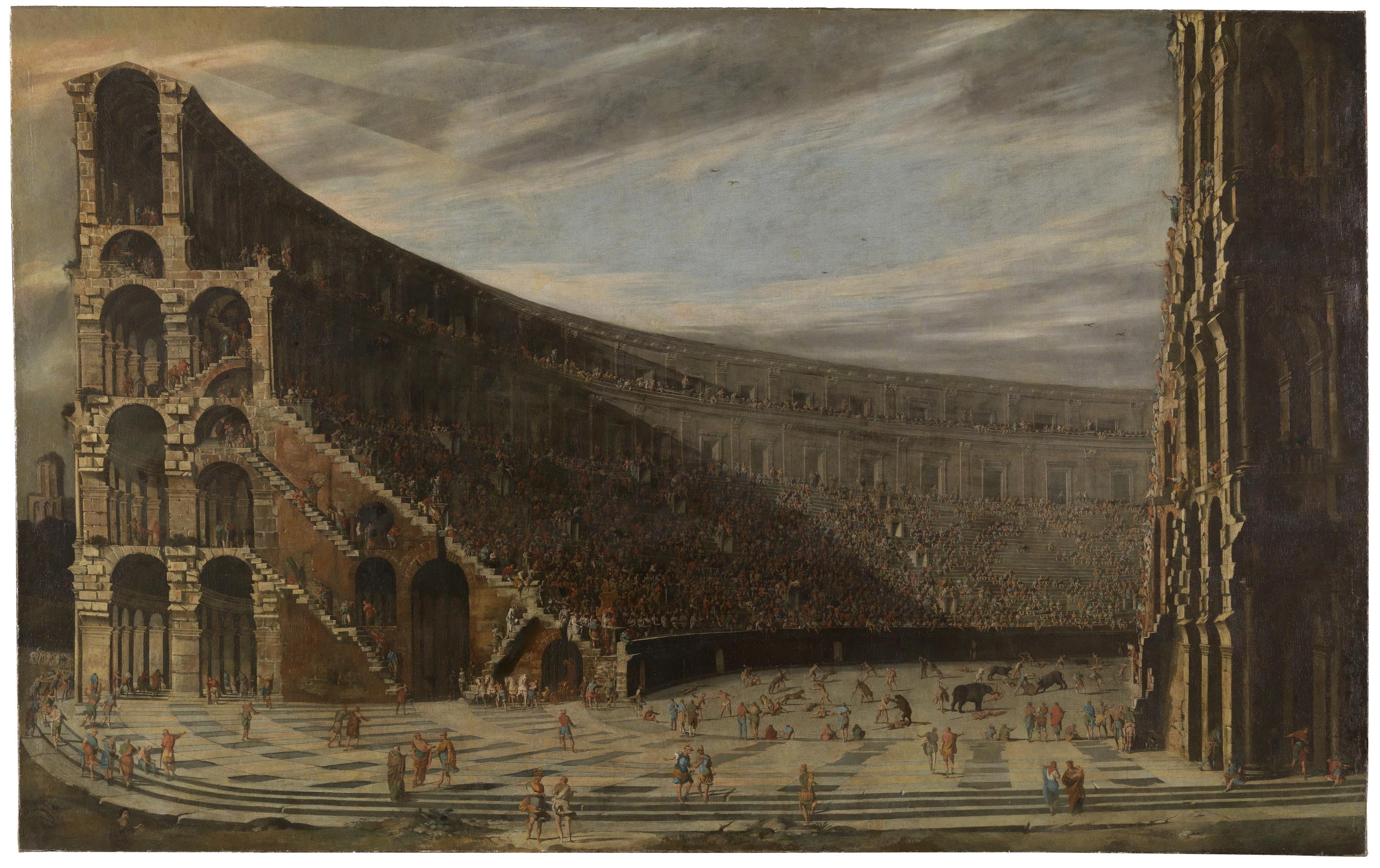 Perspectival View of a Roman Amphitheatre by Viviano Codazzi