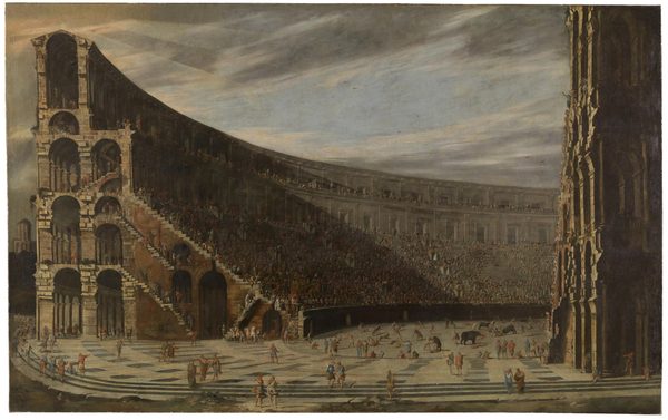 Perspectival View of a Roman Amphitheatre by Viviano Codazzi