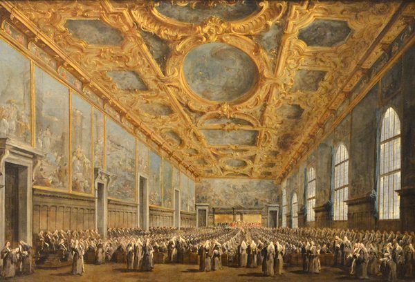Le Doge de Venise remercie le Conseil majeur by Francesco Guardi