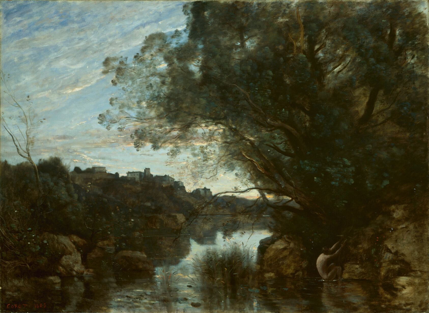 A work made of oil on canvas.