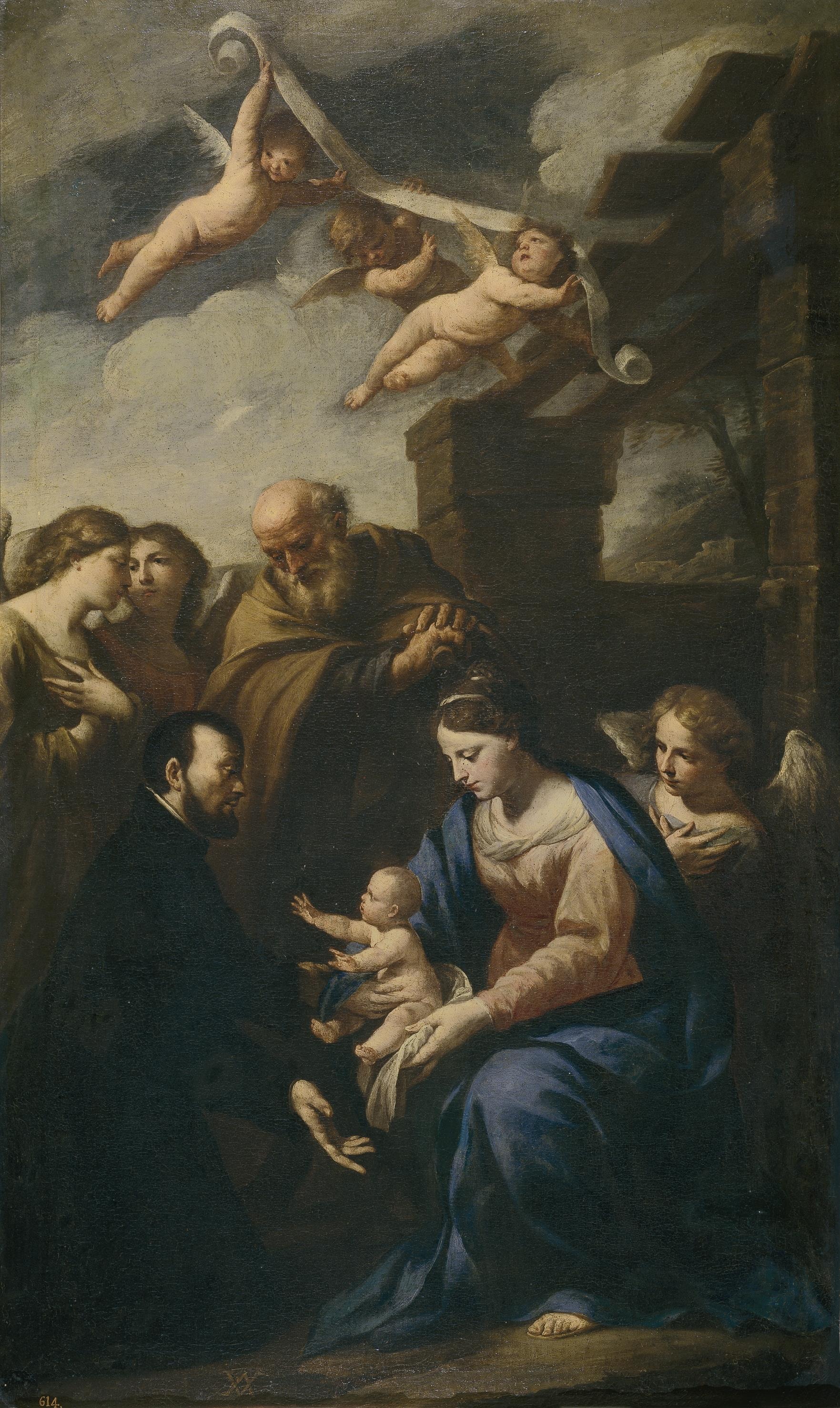 Spanish: San Cayetano ante la Sagrada Familia by Andrea Vaccaro
