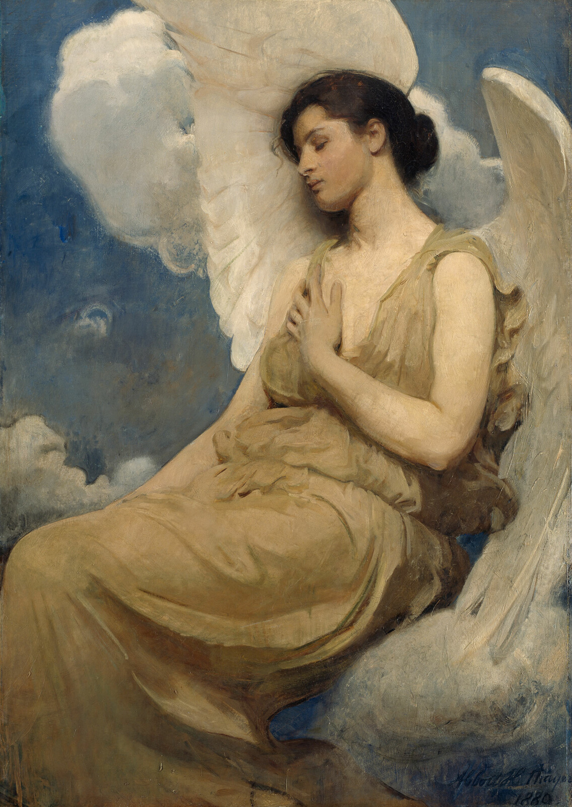 A work made of oil on canvas.