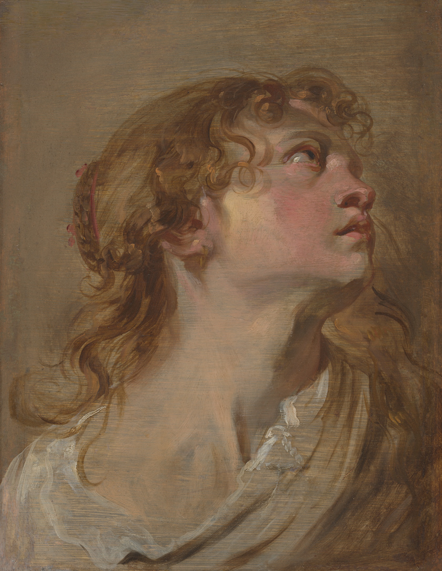 A work made of oil on panel.