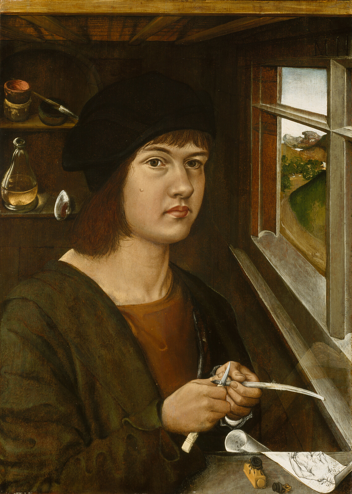 A work made of oil on panel.
