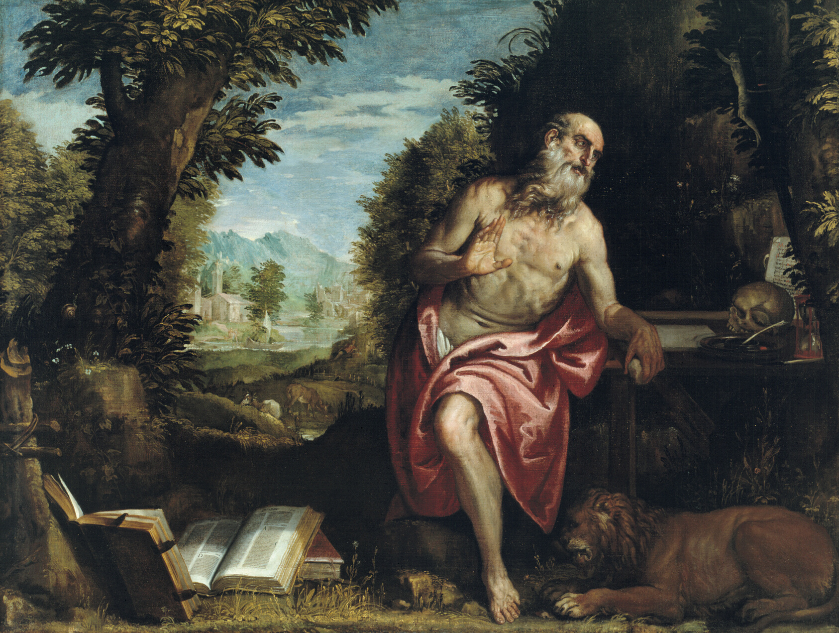 A work made of oil on canvas.
