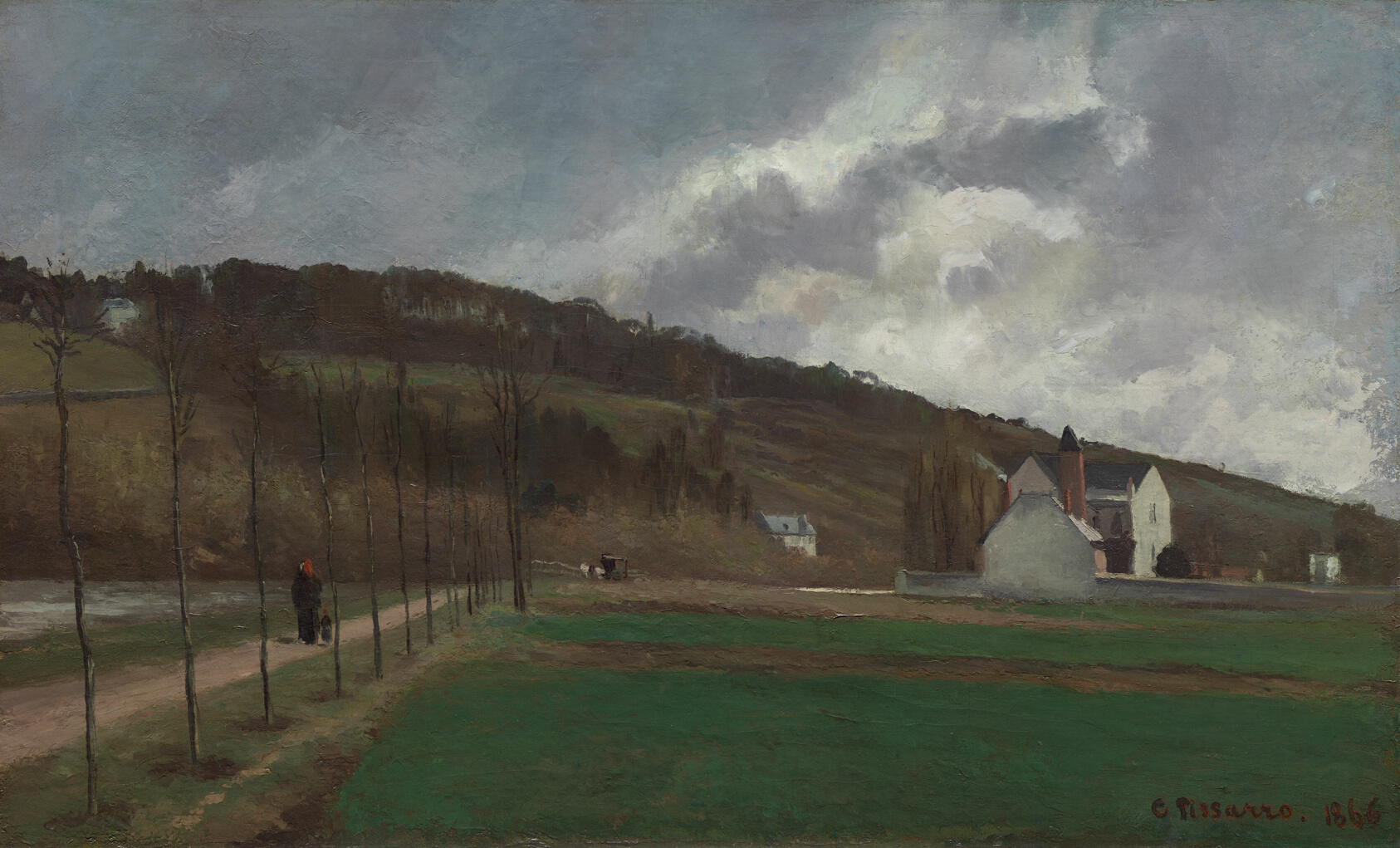 A work made of oil on canvas.