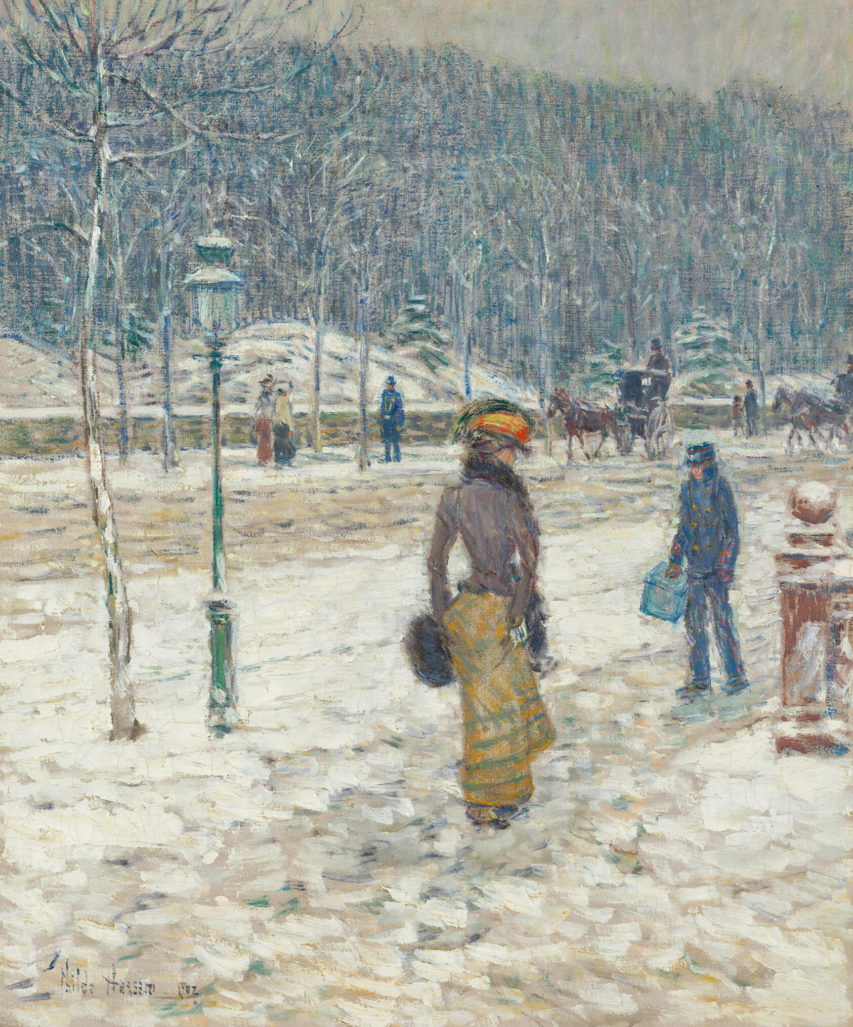 A work made of oil on canvas.