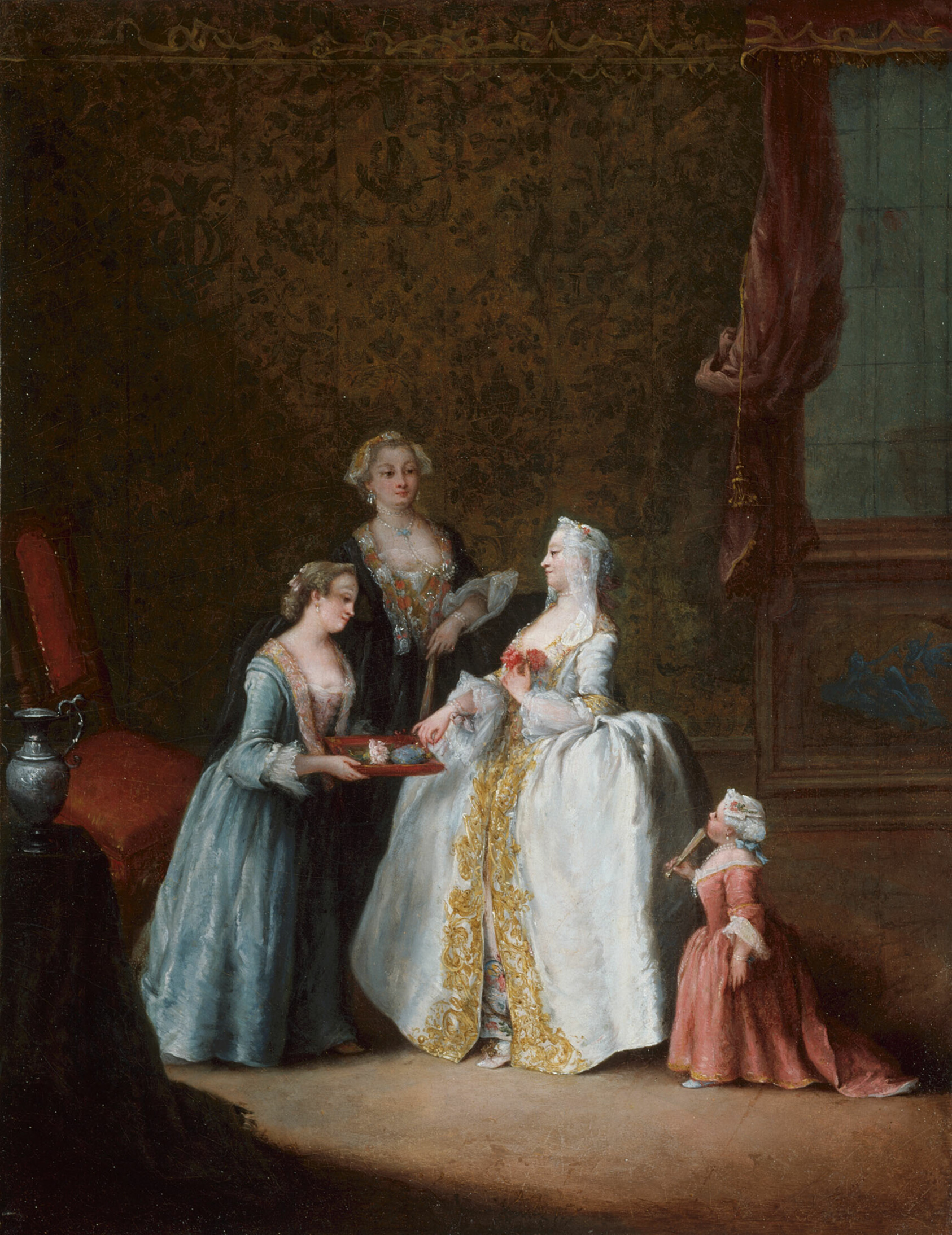 A work made of oil on canvas.