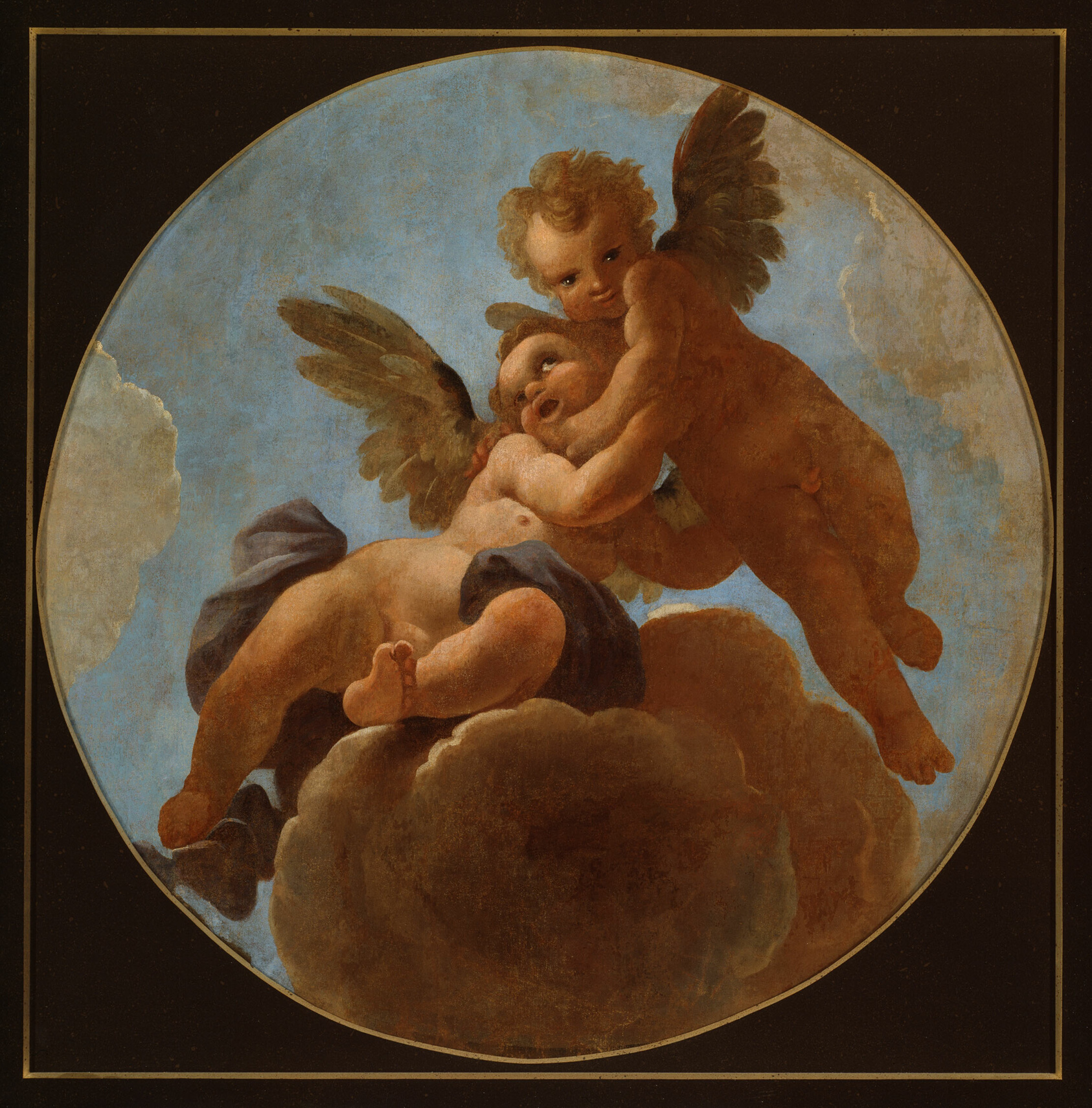 A work made of oil on canvas.