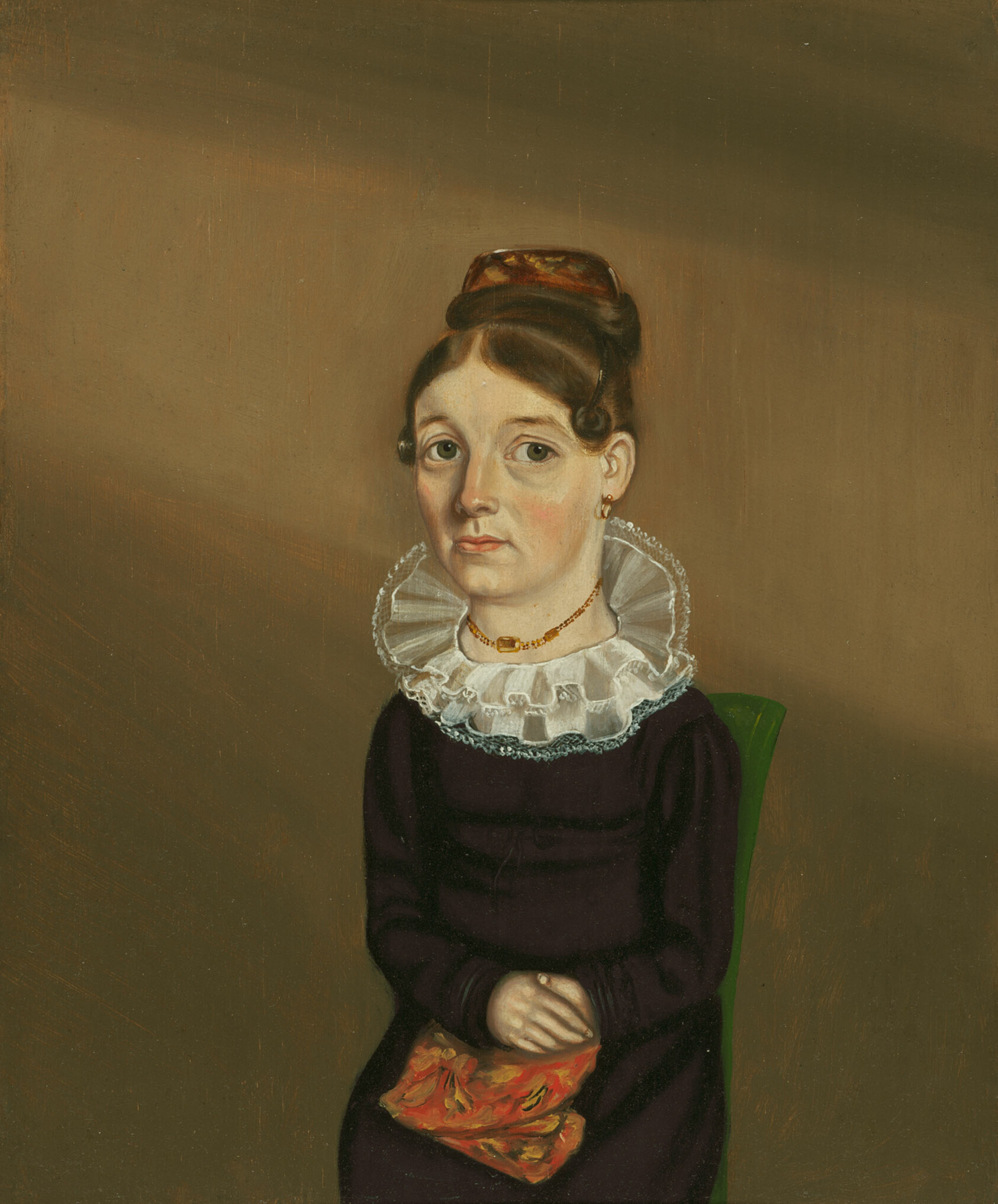 A work made of oil on panel.