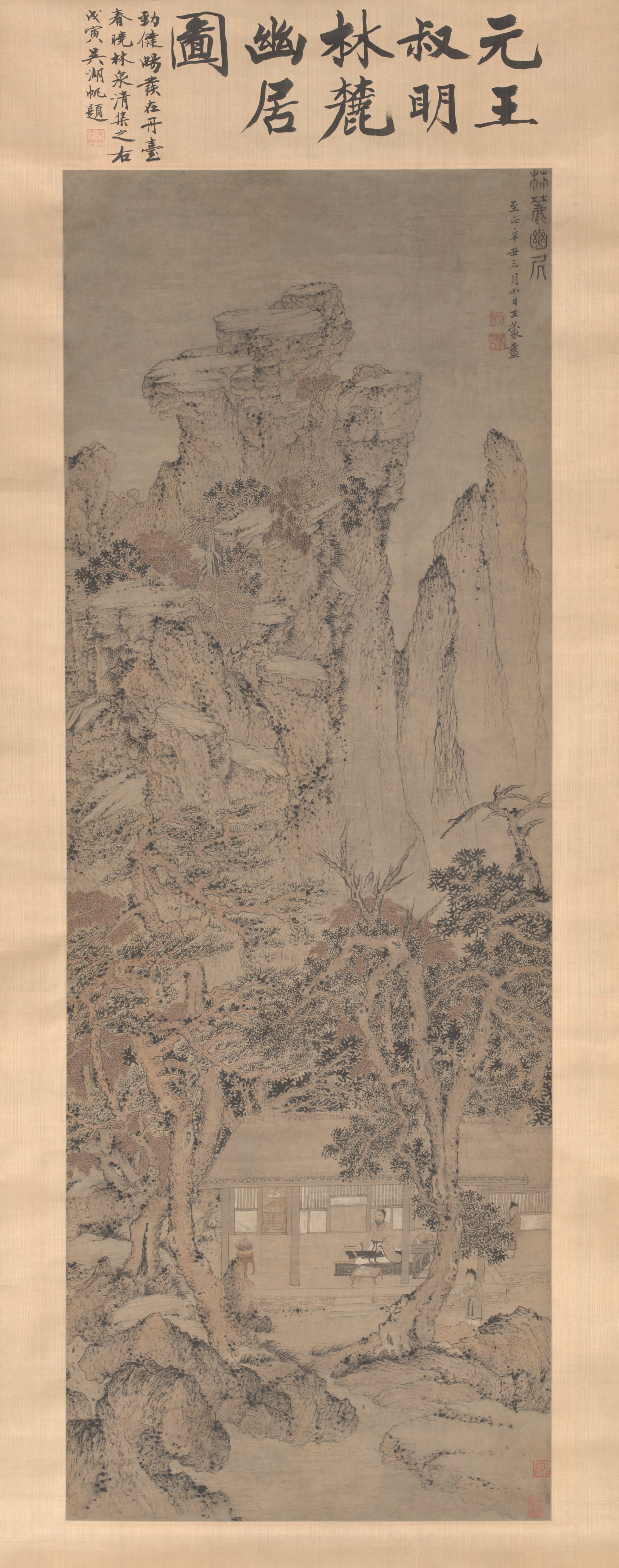 A work made of hanging scroll; ink and light colors on paper.
