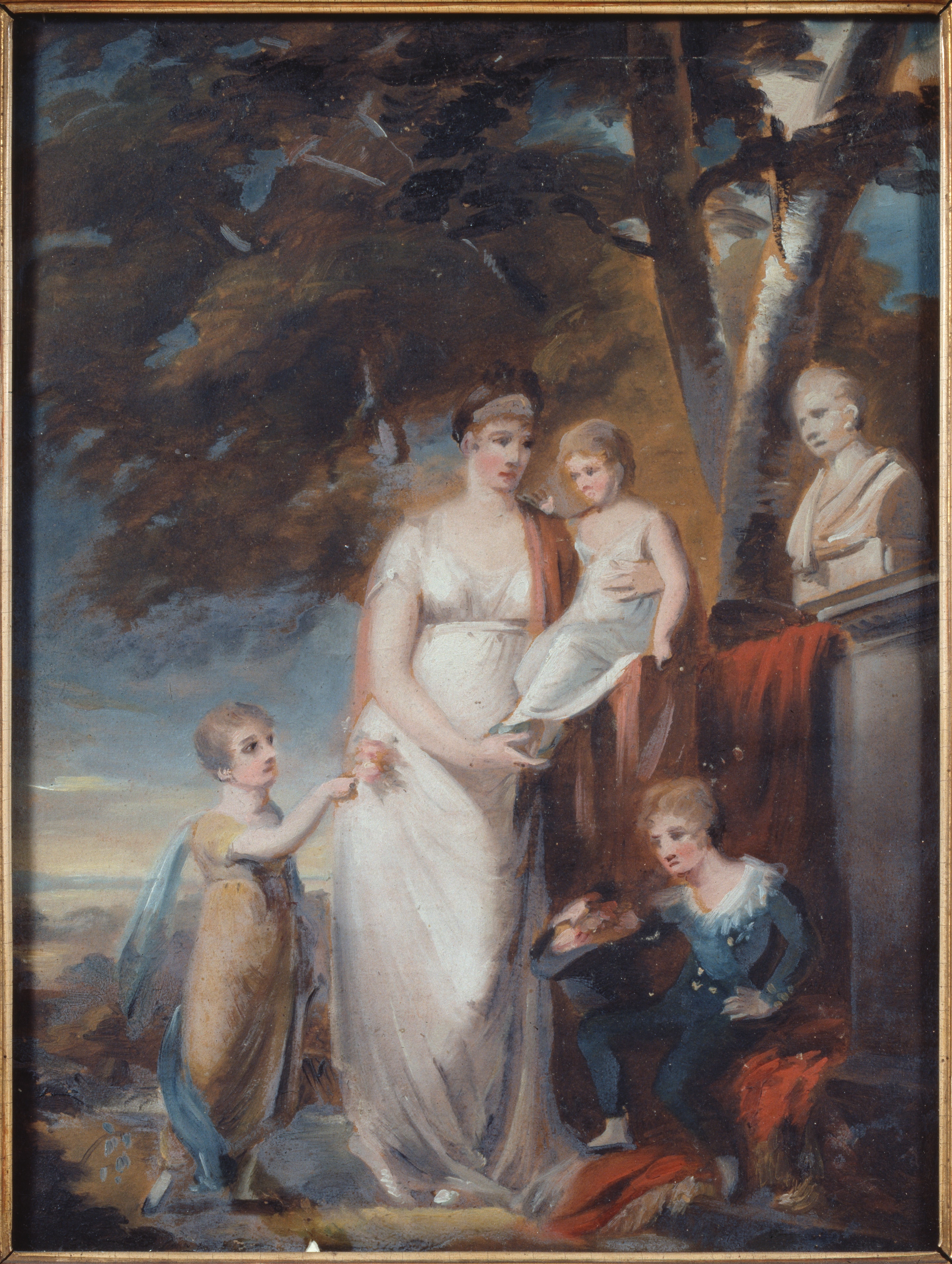 Fredrika Dorotea Vilhelmina (1781-1826), Princess of Baden, Queen of Sweden, wife of Gustav IV Adolf of Sweden, her children Gustav (1799-1877), Sofia (1801-1865), Karl Gustav (1802-1805) and Amalia (1805-1853) by Carl Frederik von Breda