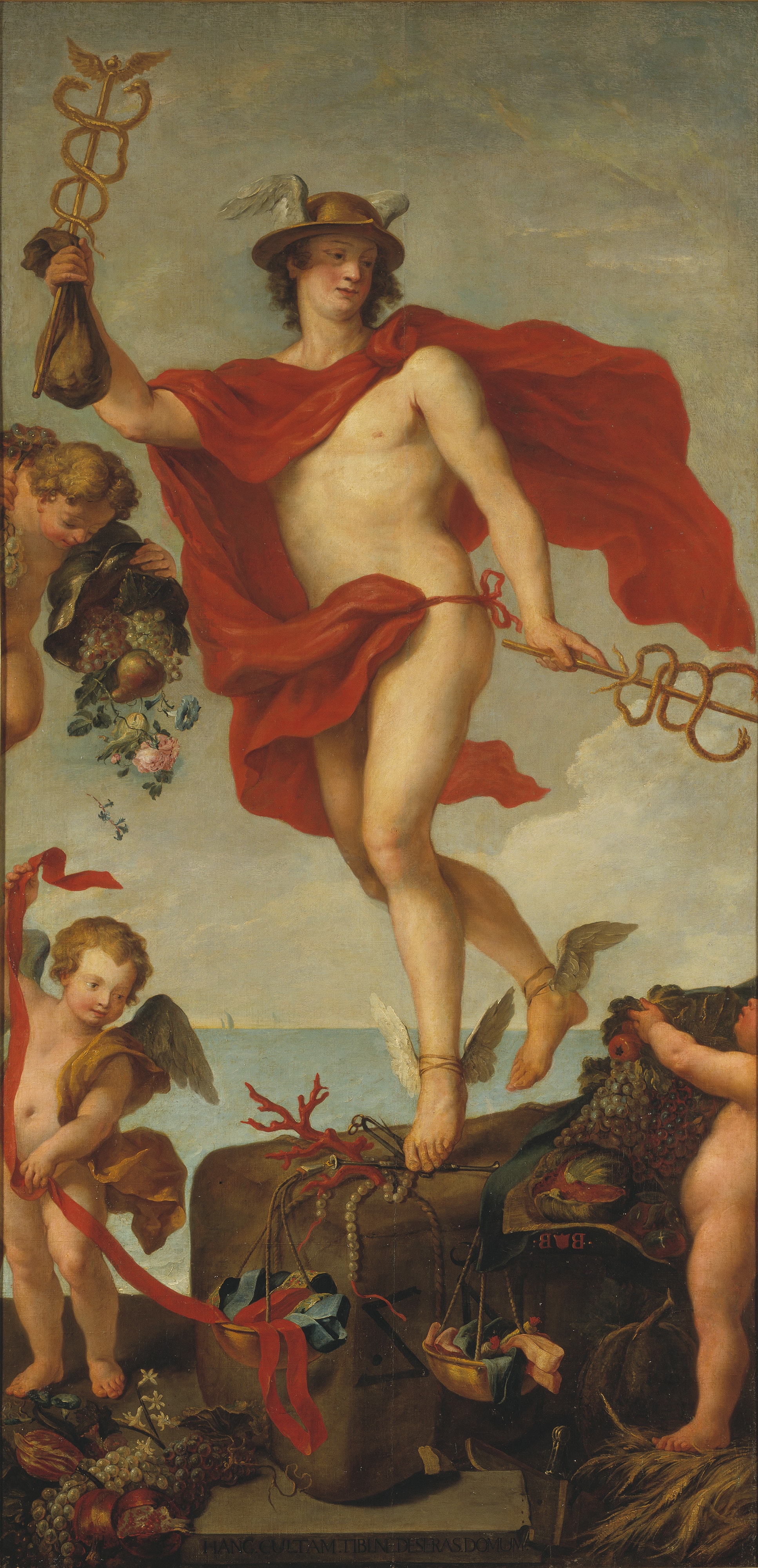Mercury Departing from Antwerp. Fragment of a larger painting by Theodoor van Thulden