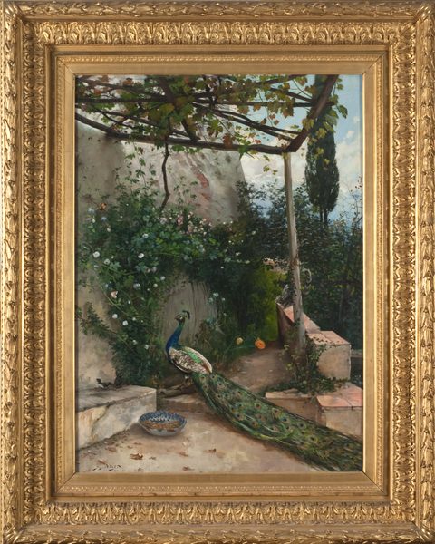 Terrace with Peacock, the Alhambra by Hugo Birger
