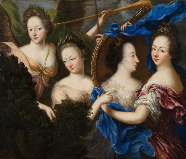Allegory with self-portrait and profile portrait of Ulrika Eleonora the Elder by Amalia Wilhelmina Königsmarck