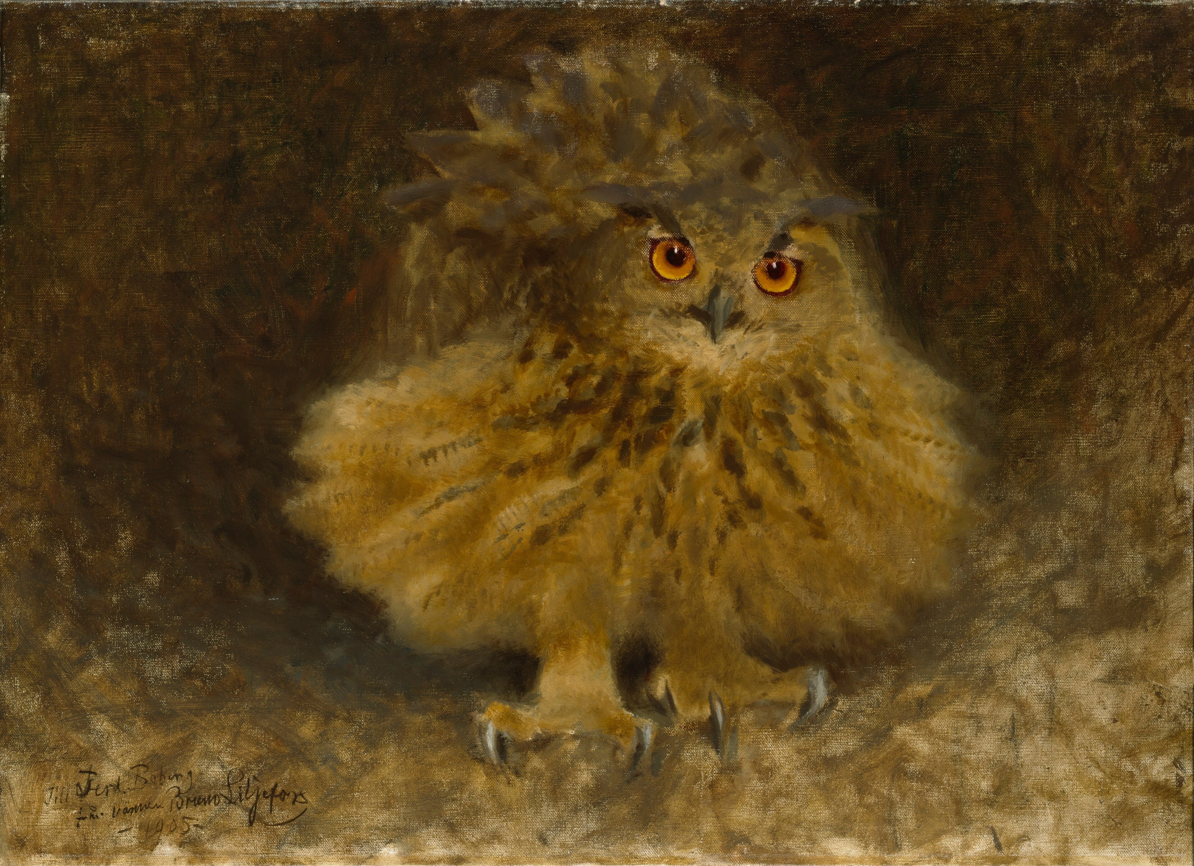 An Eagle Owl by Bruno Liljefors
