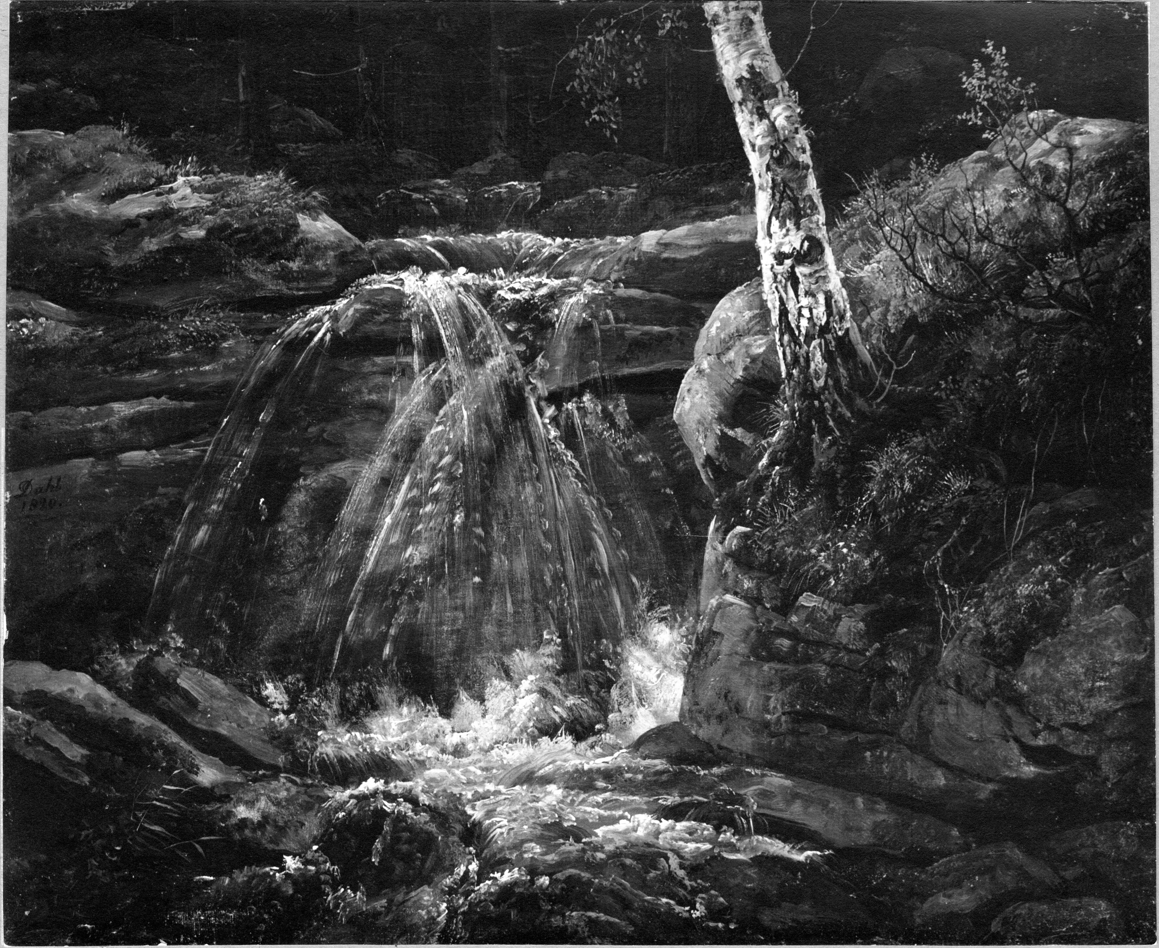 A Waterfall. Study by Johan Christian Dahl