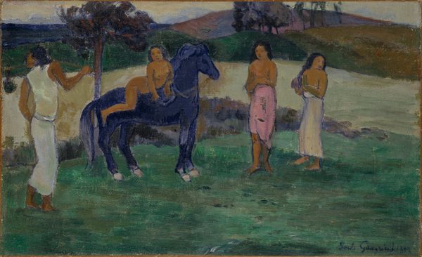 Composition with Figures and a Horse by Paul Gauguin