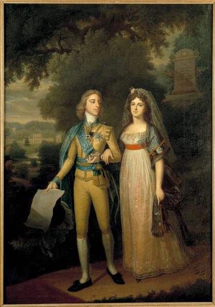 Gustav IV Adolf, 1778-1837, King of Sweden and Fredrika Dorotea Vilhelmina, 1781-1826, Princess of Baden, Queen of Sweden by Jonas Forsslund