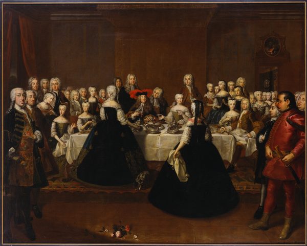 Festmåltid vid hovet i Wien "En grand couvert" by Martin van Meytens