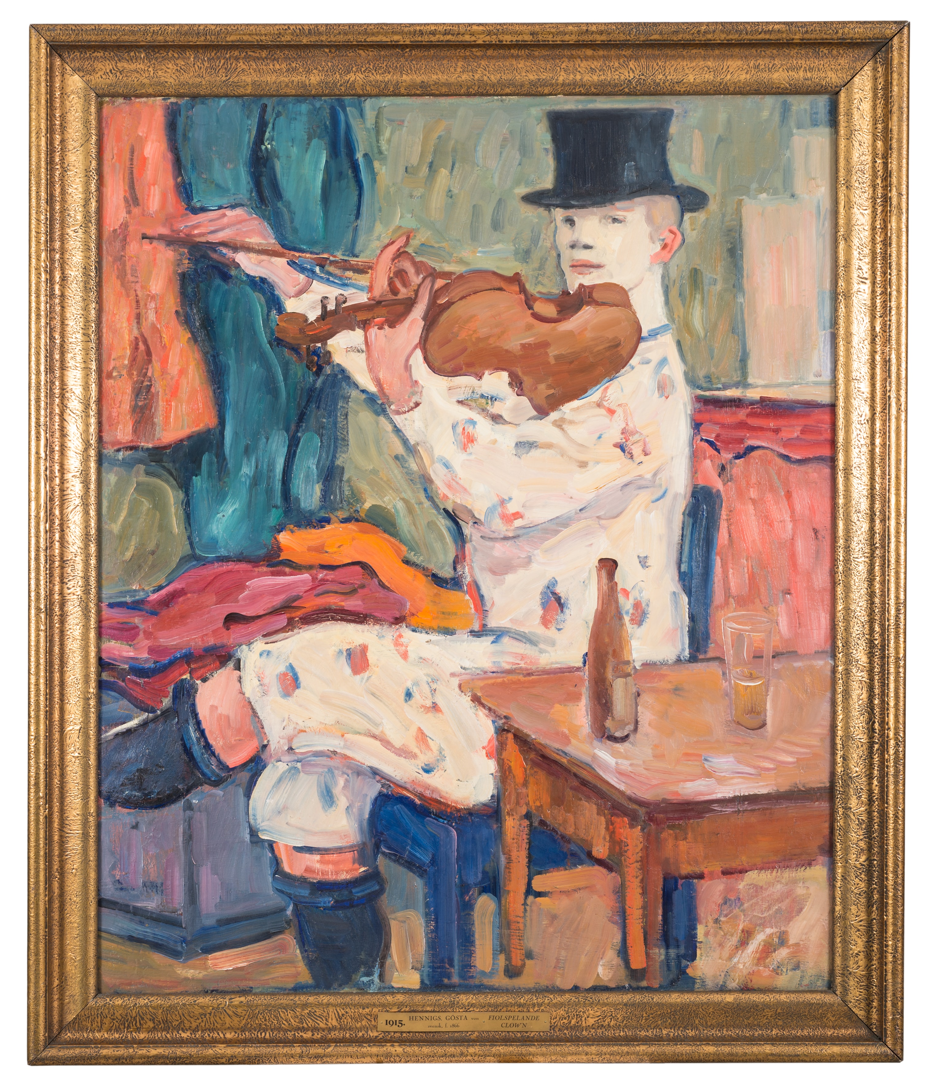 A Clown Playing the Violin by Gösta von Hennigs