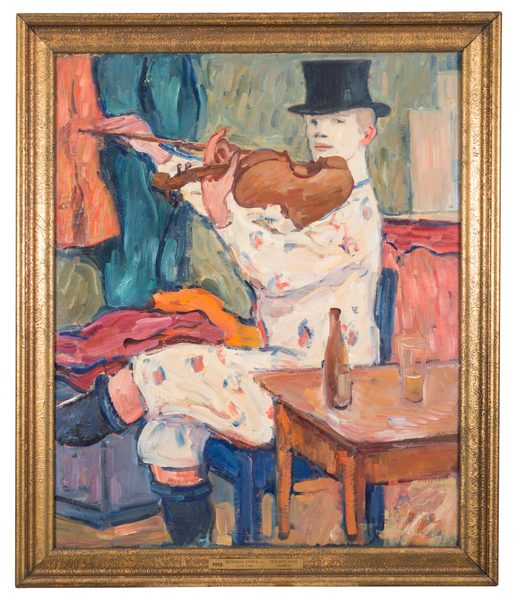 A Clown Playing the Violin by Gösta von Hennigs