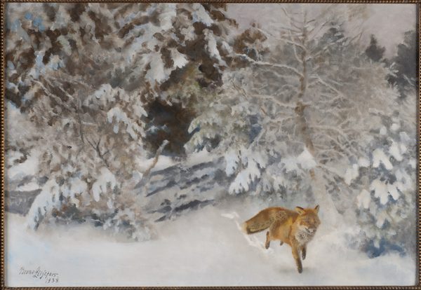 Fox in Winter Landscape by Bruno Liljefors