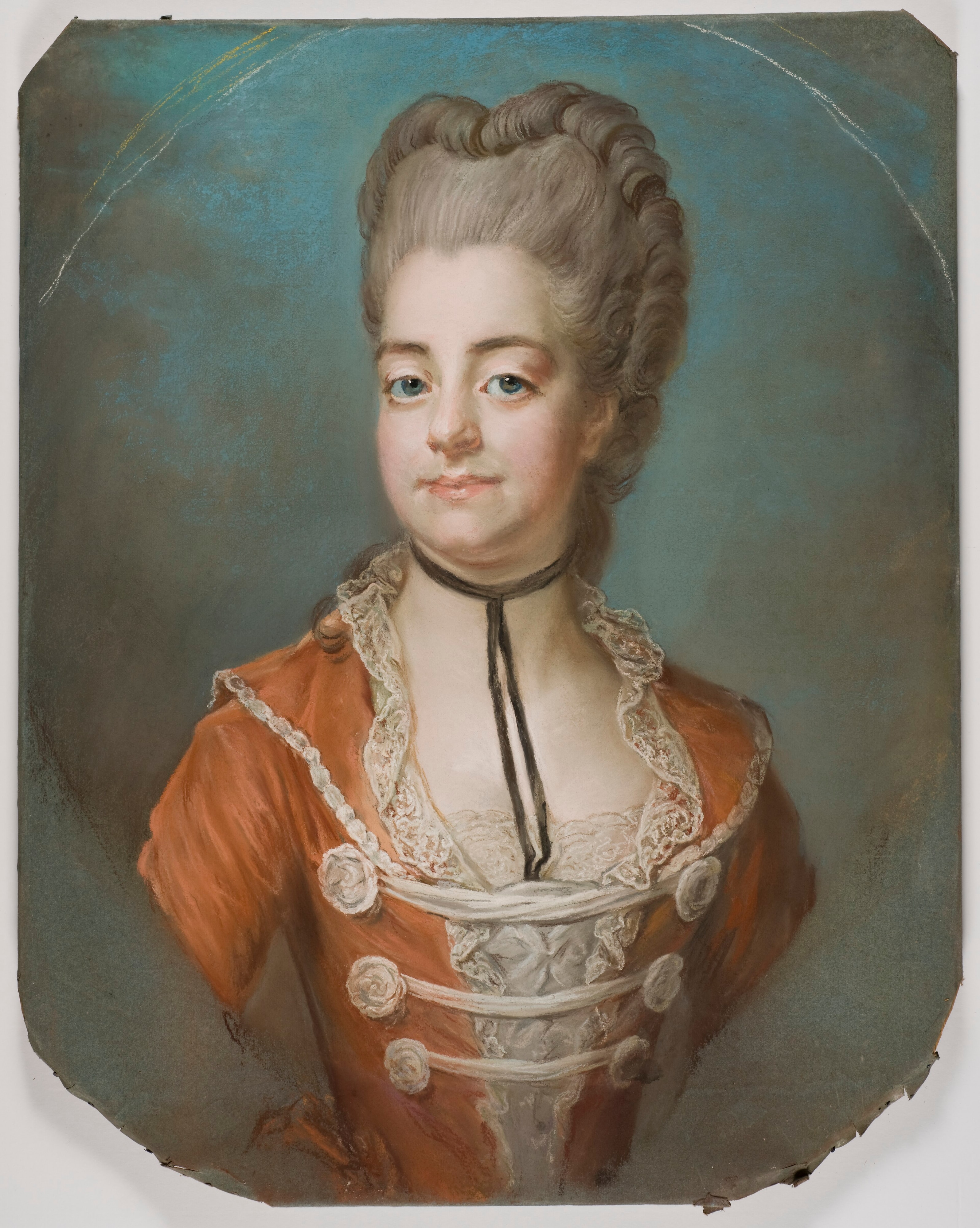Christina Augusta von Fersen (1754-1846), countess, lady of the bedchamber of Sofia Magdalena, married to count Fredrik Adolf Löwenhielm by Gustaf Lundberg