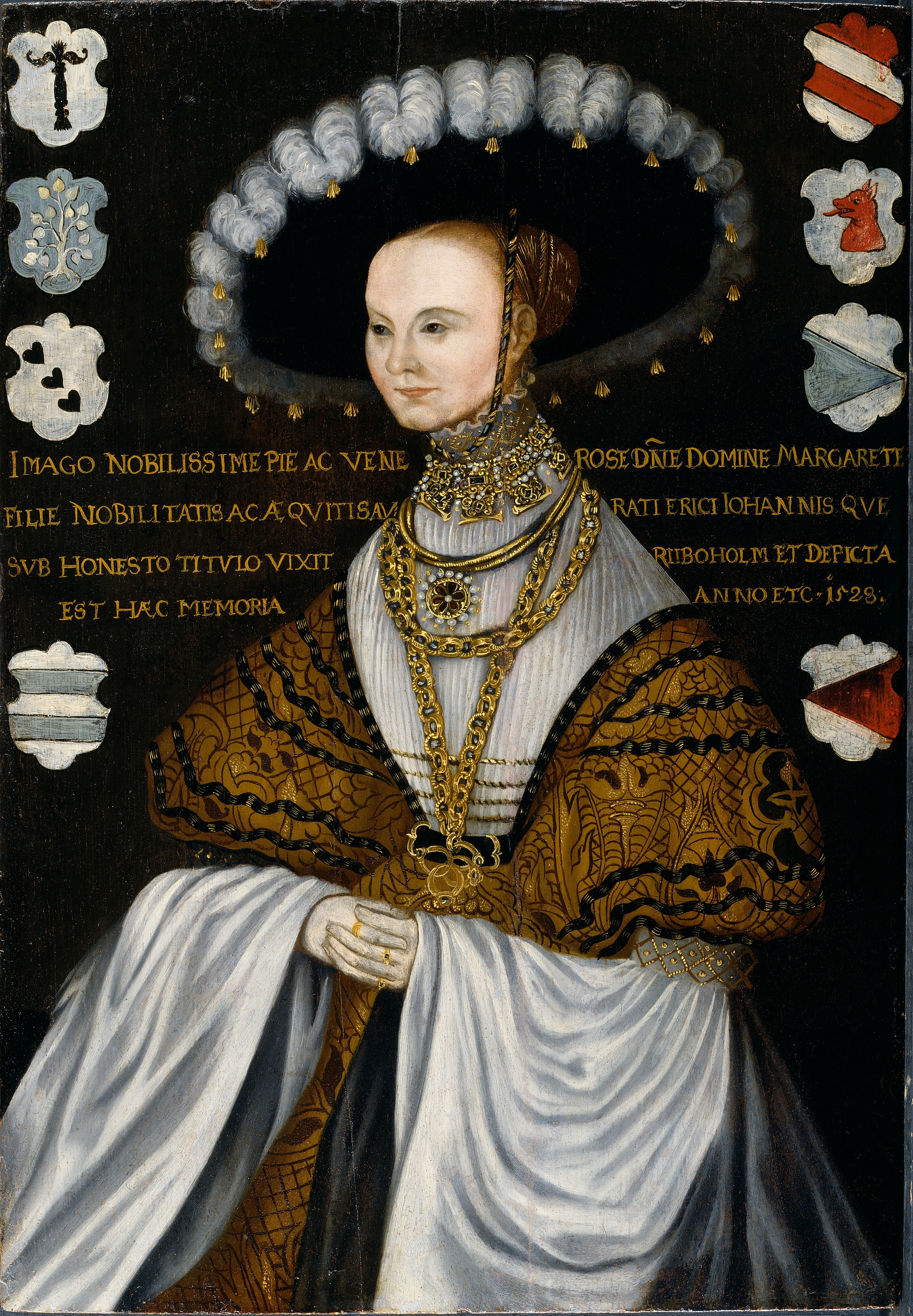 Unknown woman calld Margareta Eriksdotter Vasa by Attributed to Master Hillebrandt