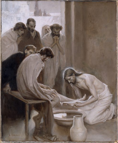Jesus Washing the Feet of his Disciples by Albert Edelfelt