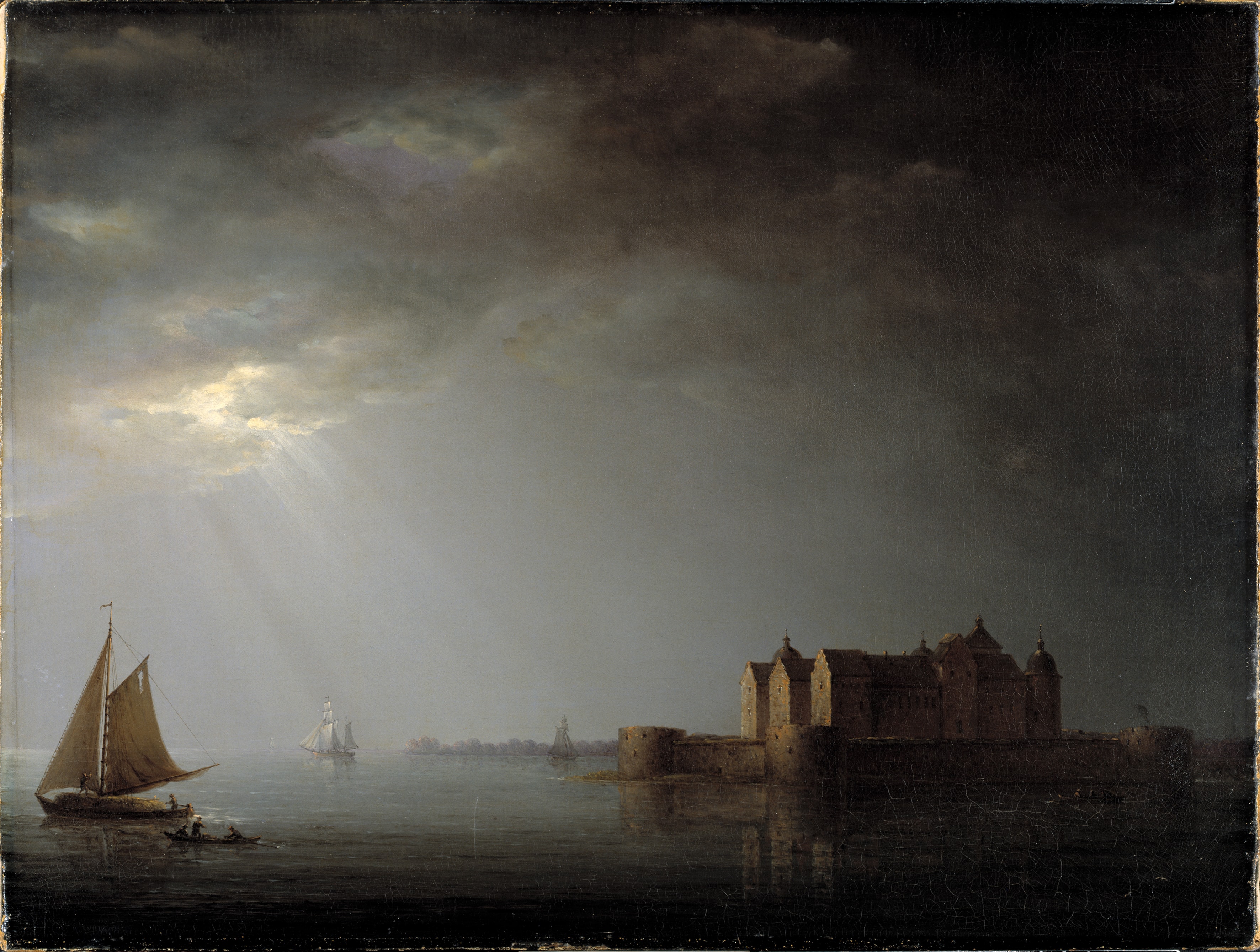 Kalmar Castle by Moonlight by Carl Johan Fahlcrantz