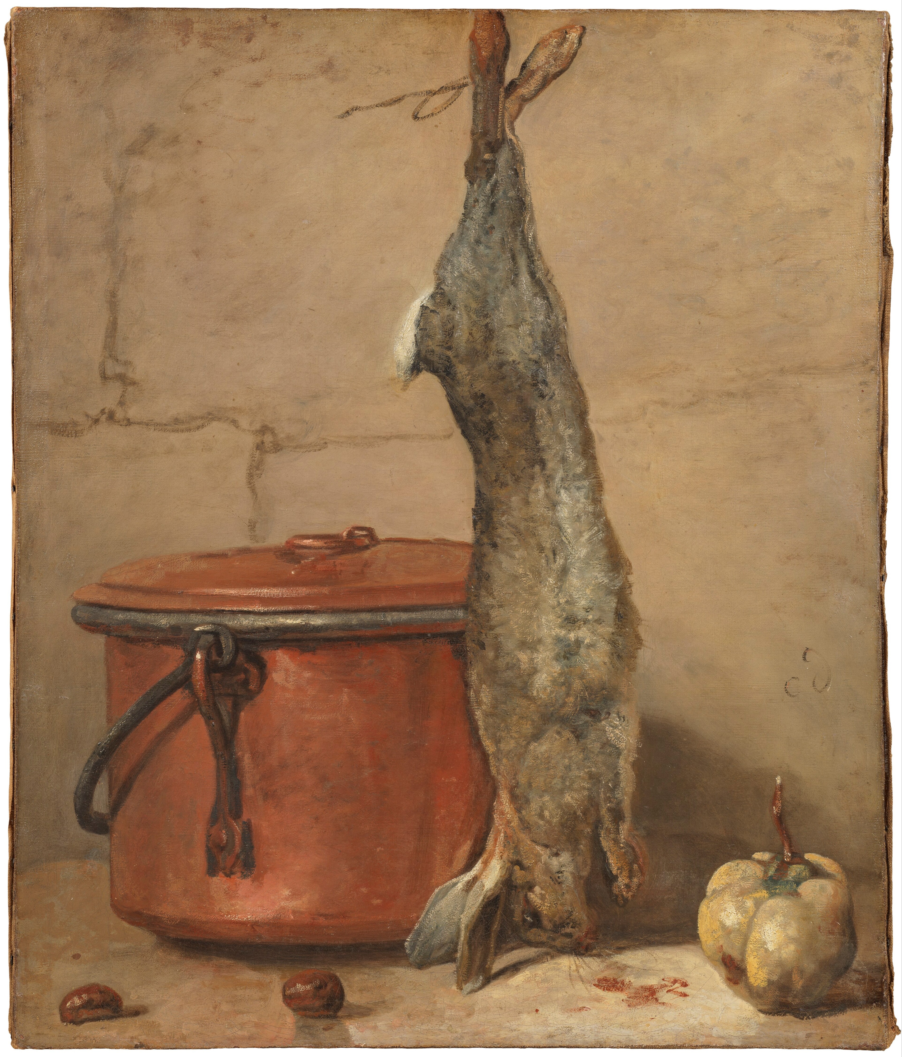 Rabbit and Copper Pot by Jean-Baptiste-Siméon Chardin