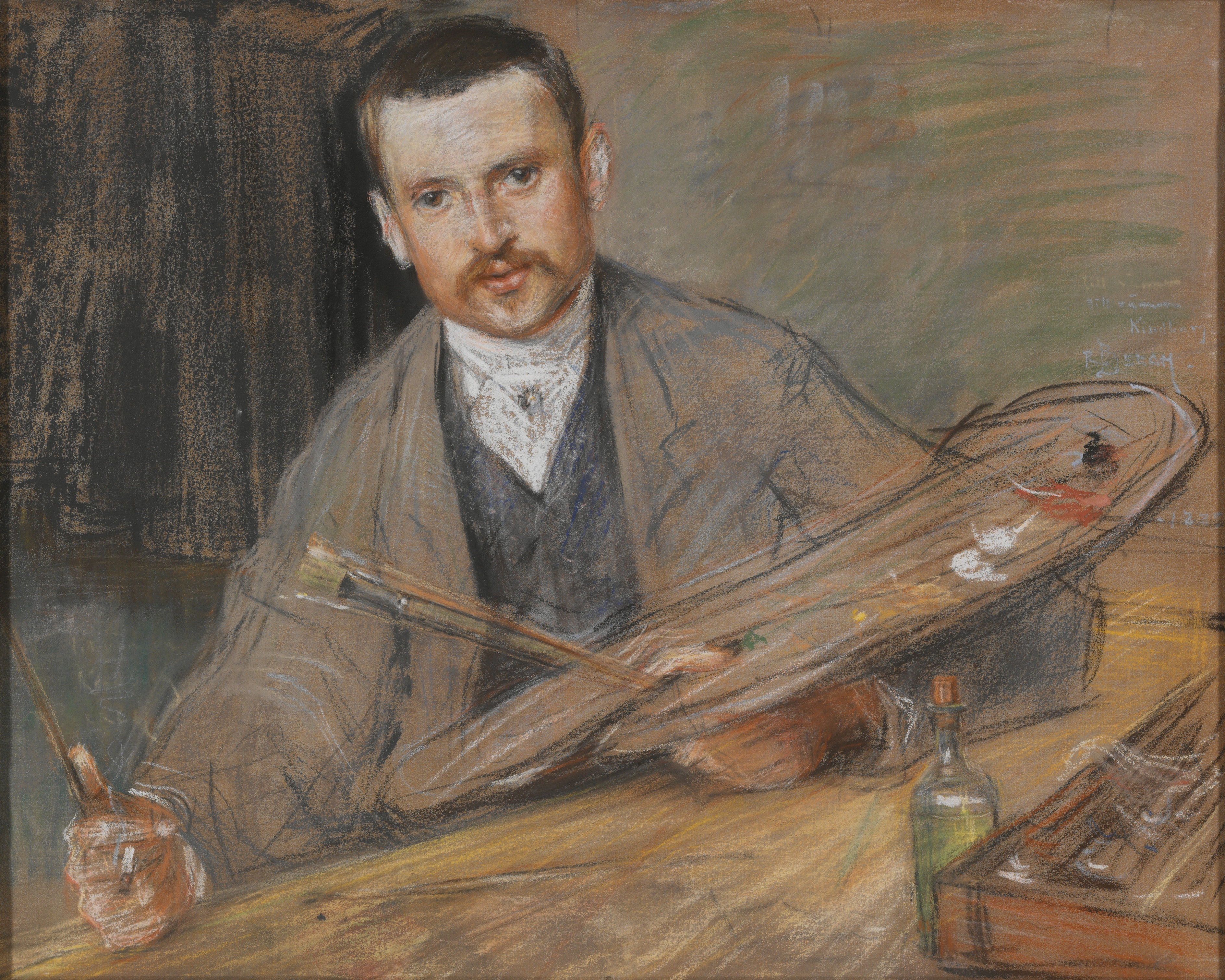 Johan Kindborg, 1861-1907, konstnär, gift med trägravören Emy Edman by Richard Bergh