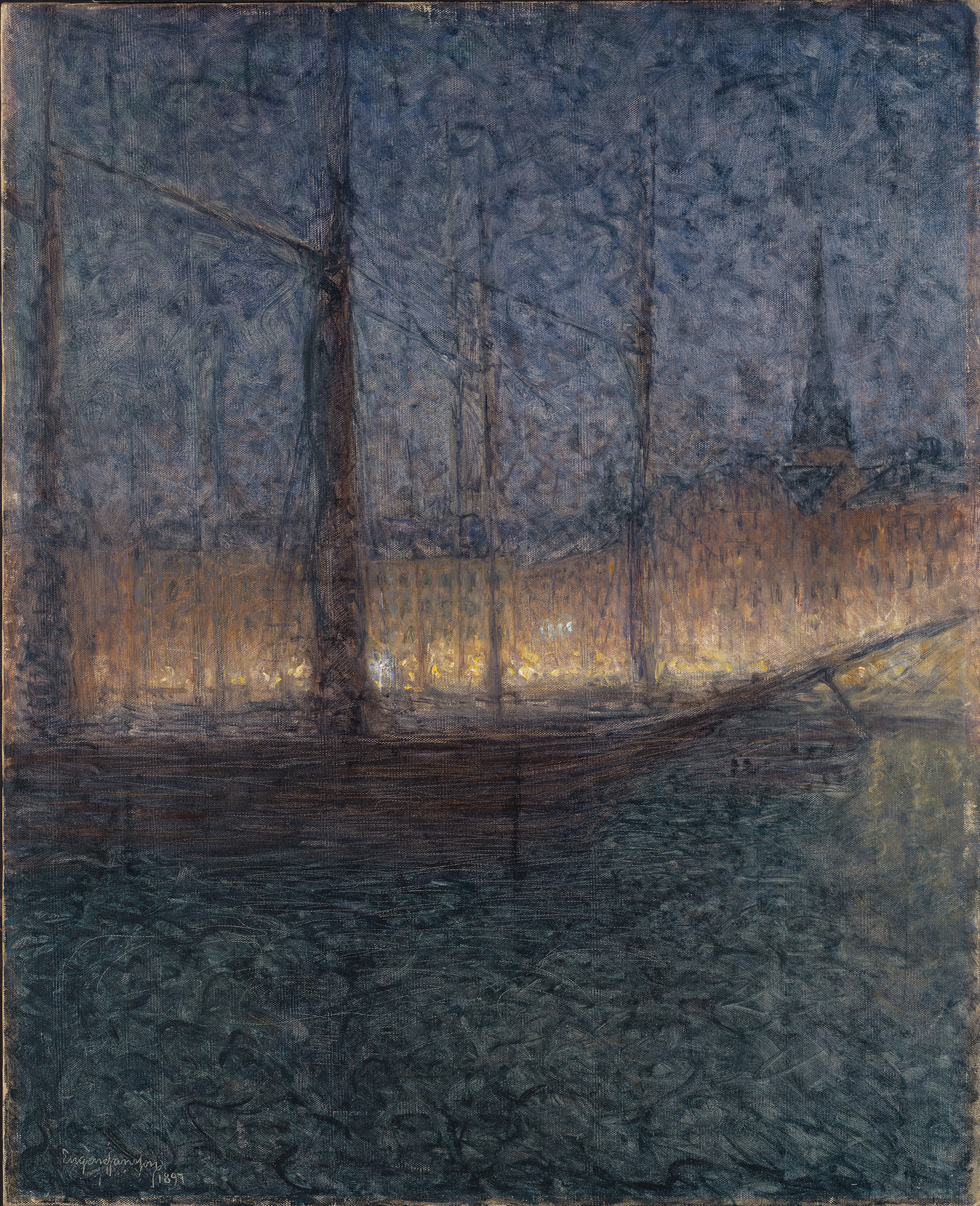 Evening in Kornhamnstorg, Stockholm by Eugène Jansson