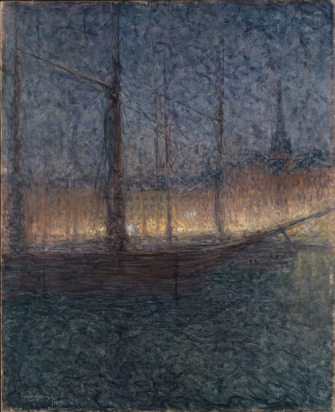Evening in Kornhamnstorg, Stockholm by Eugène Jansson