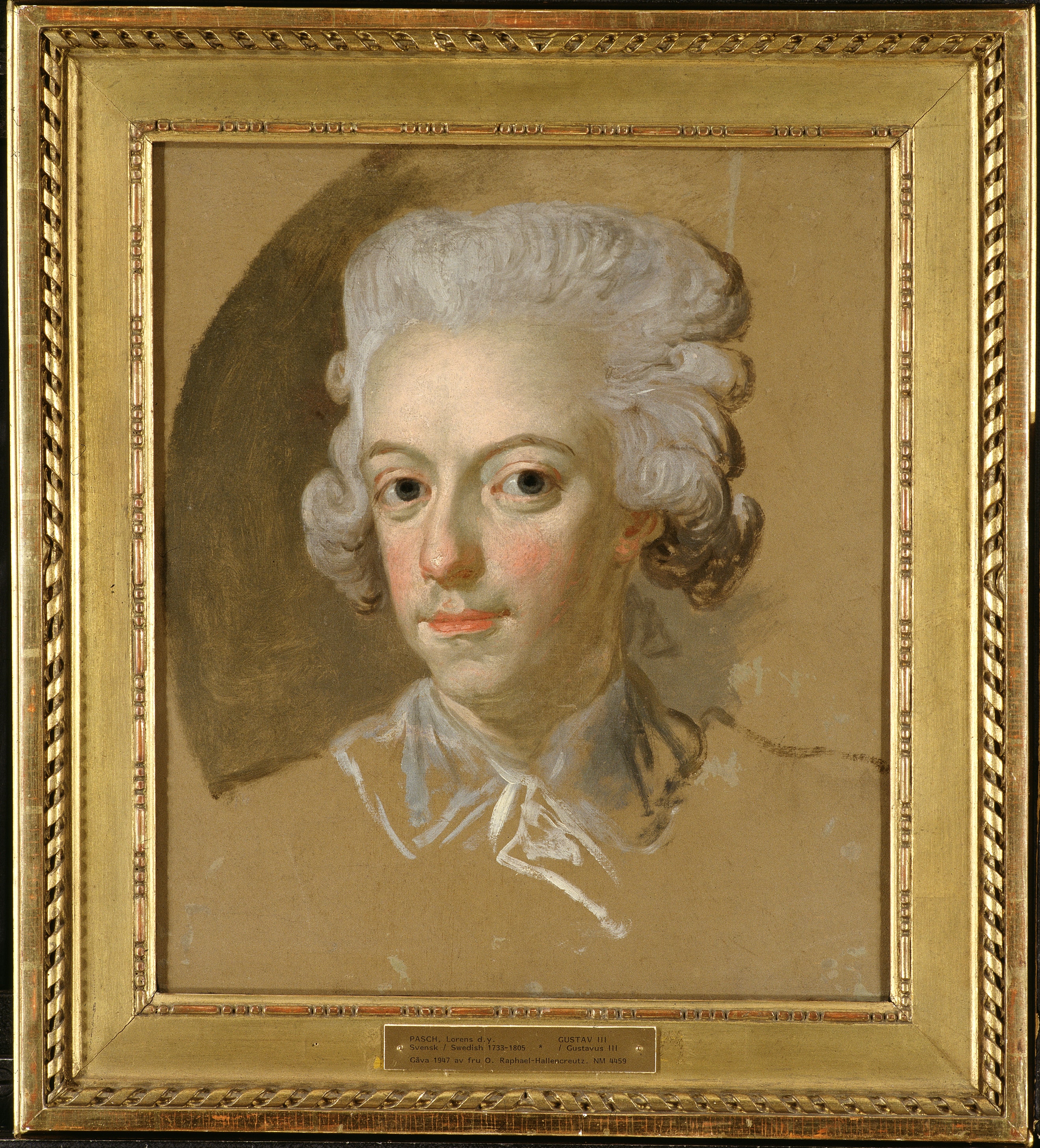 King Gustav III of Sweden. Sketch by Lorens Pasch the Younger