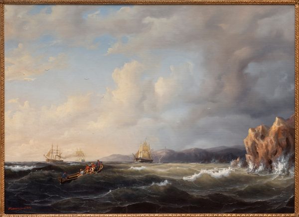 Bark Beating to Windward at Kullaberg by Marcus Larson