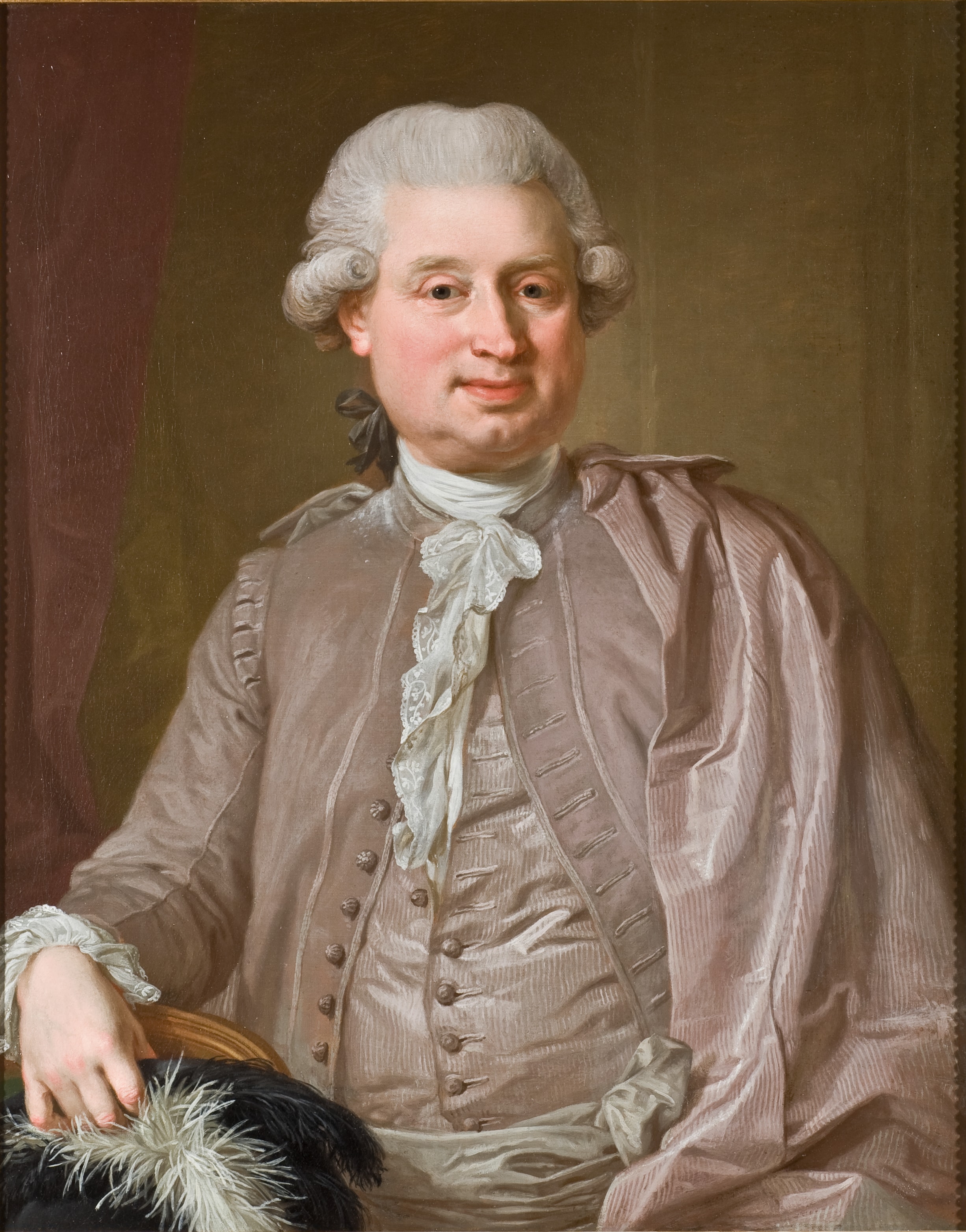 Portrait of the wholesale dealer Johan Fredrik Burghadi by Lorens Pasch the Younger