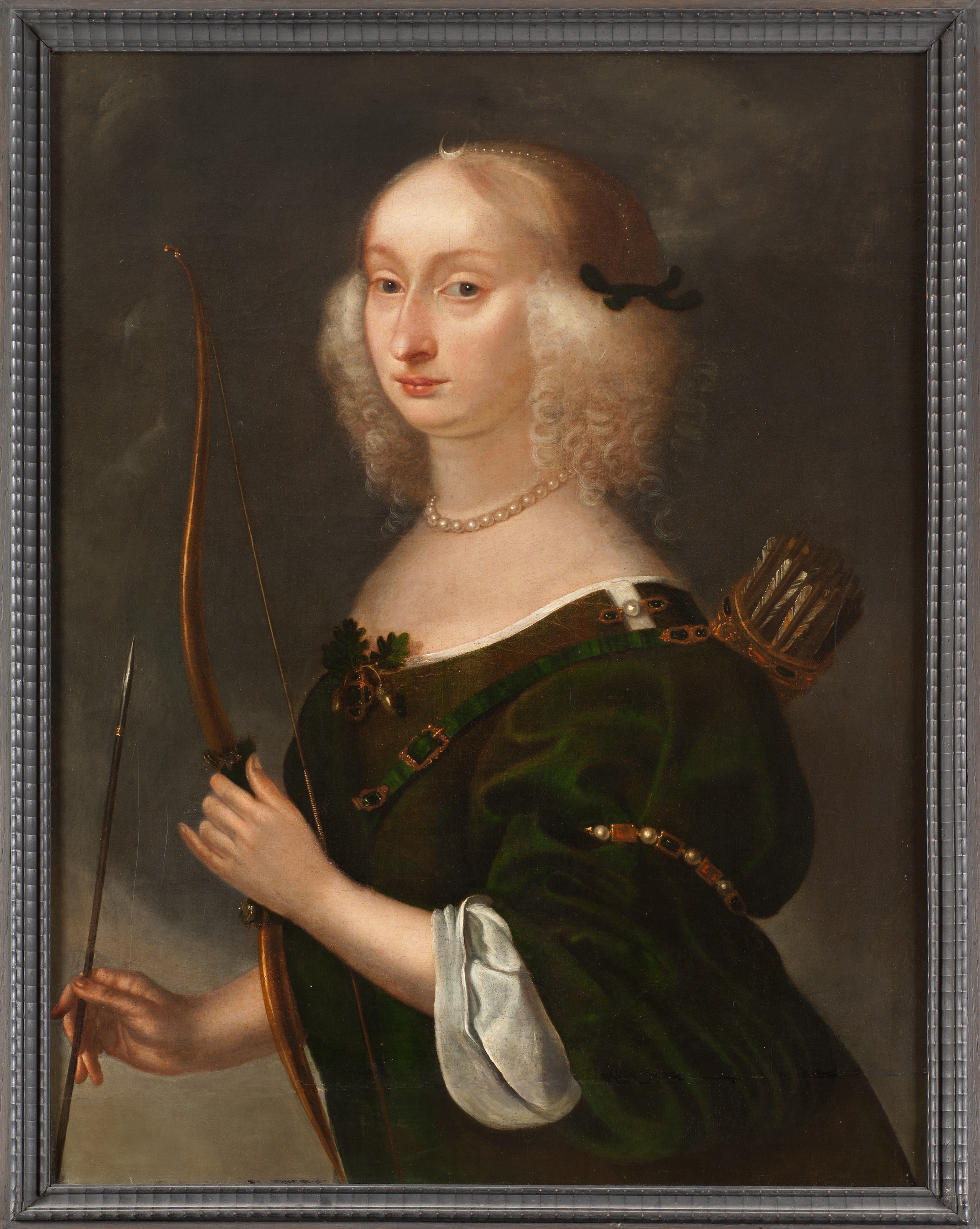 Maria Eleonora (1599-1655), princess of Brandenburg, queen of Sweden, married to Gustav II Adolf of Sweden, as Diana by Hendrik Munnichhoven