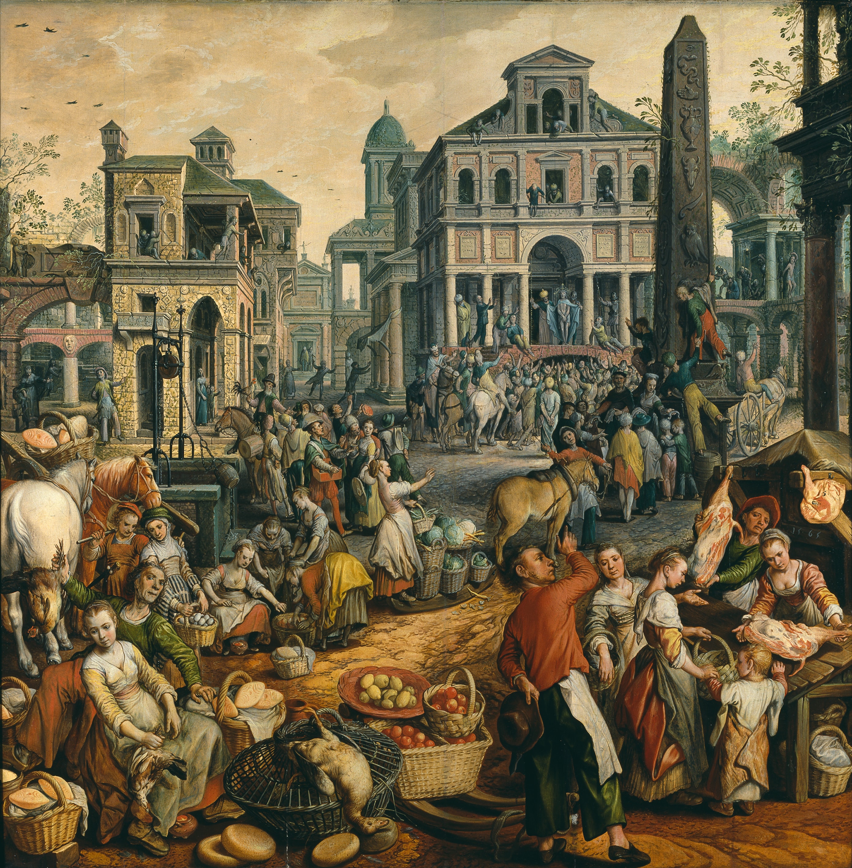 Market Scene with Ecce Homo by Joachim Beuckelaer