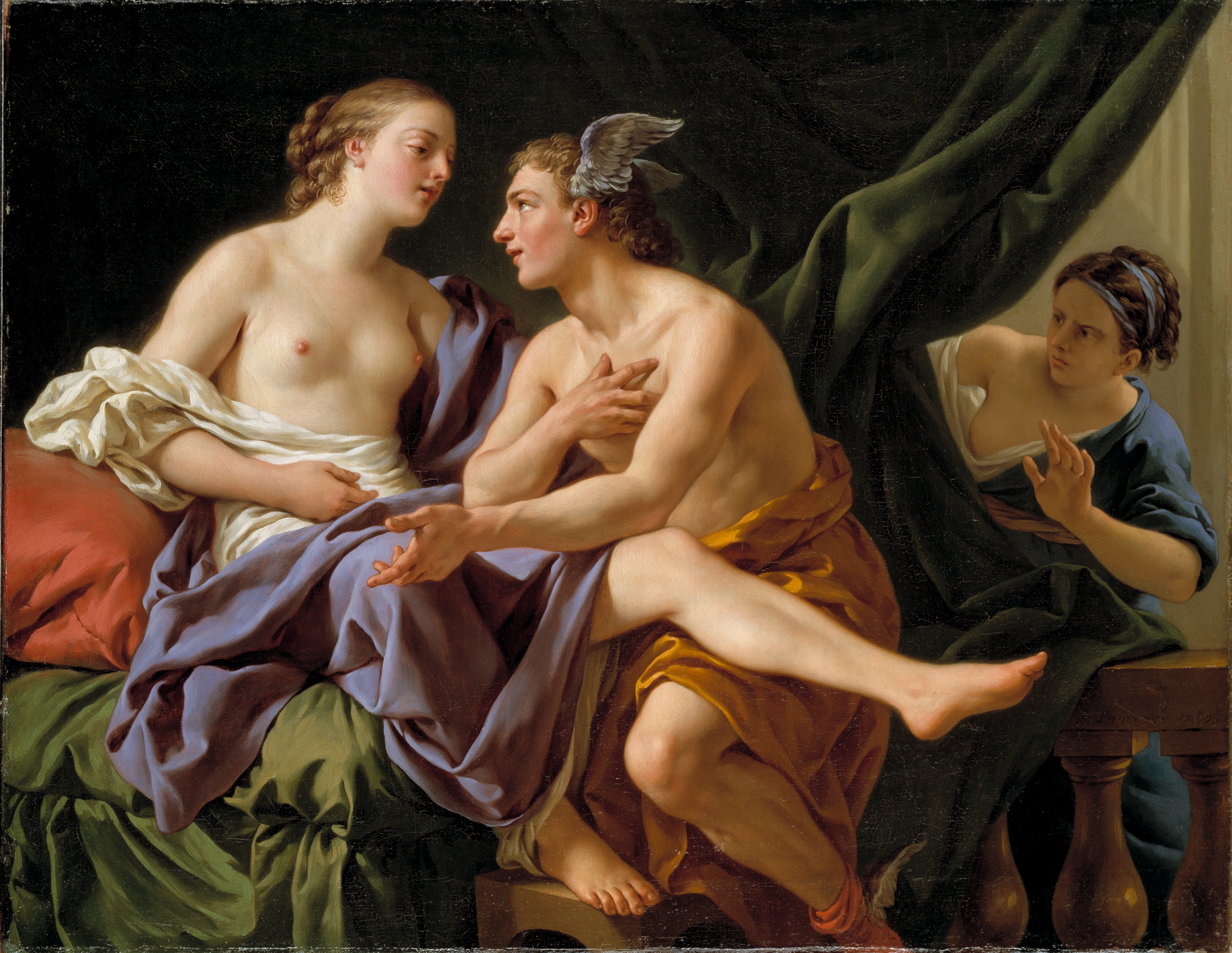 Mercury, Herse and Aglaura by Louis-Jean-François Lagrenée