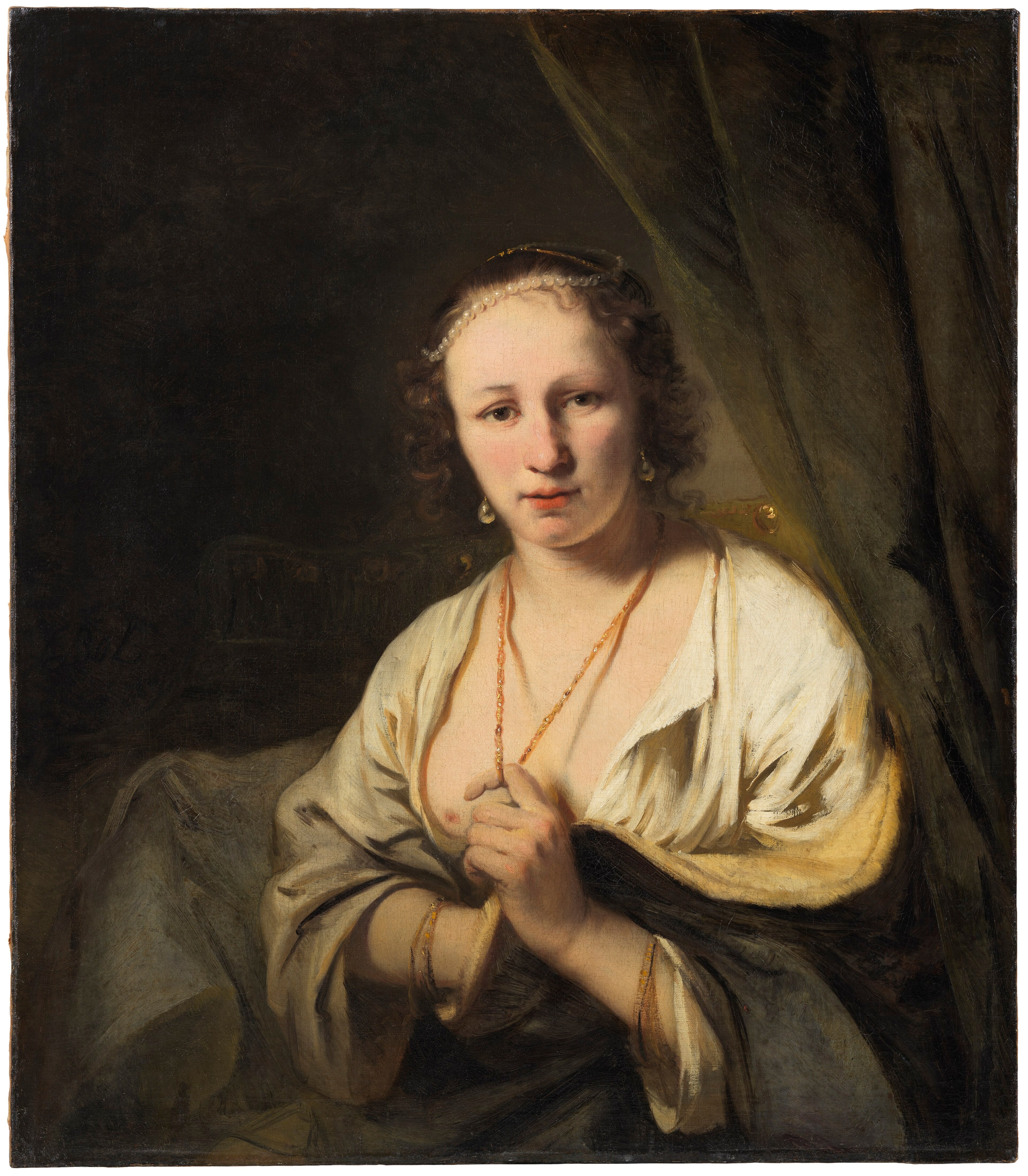 Women with Pearls in her Hair by Ferdinand Bol