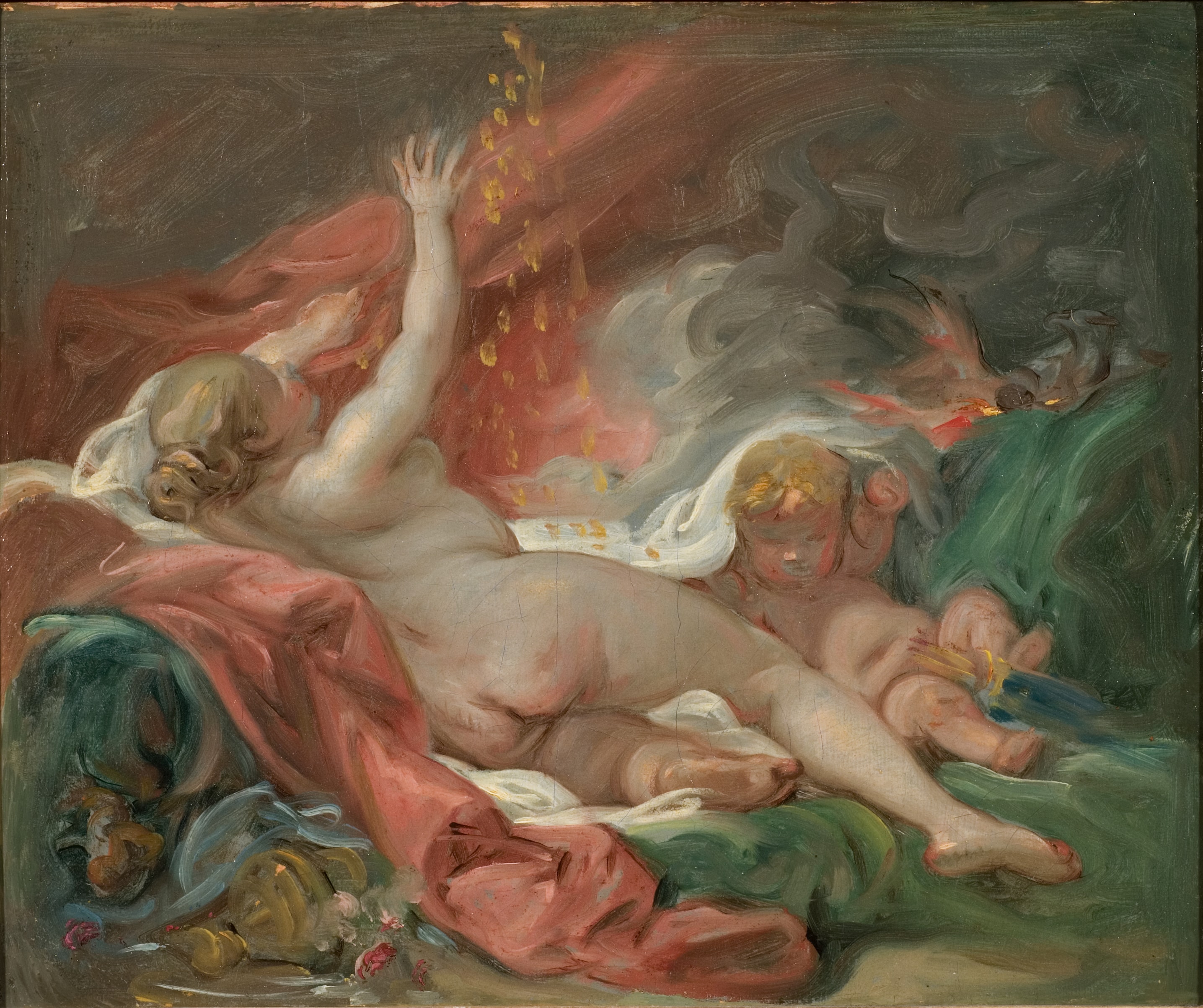 Danaë and the Shower of Gold. Study by François Boucher