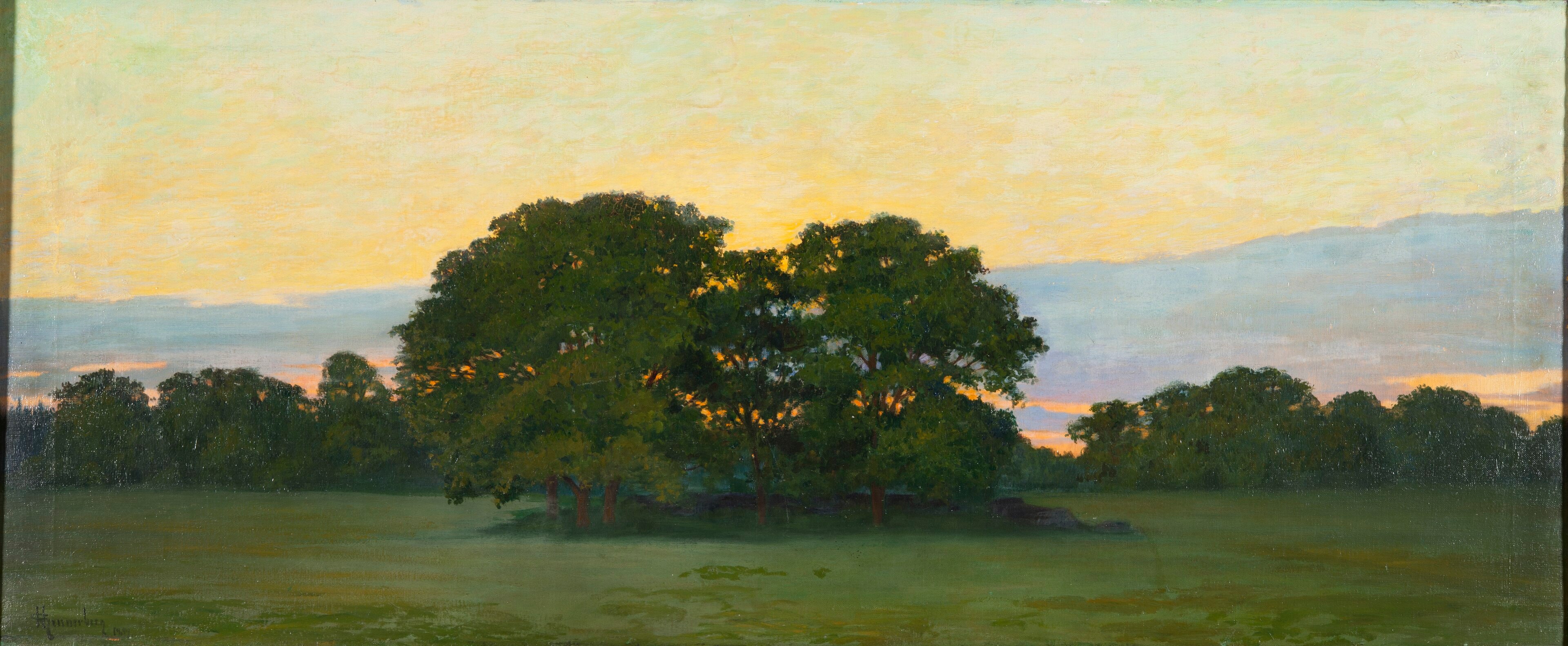 Ekar, aftonstämning by Gunnar Gunnarsson Wennerberg
