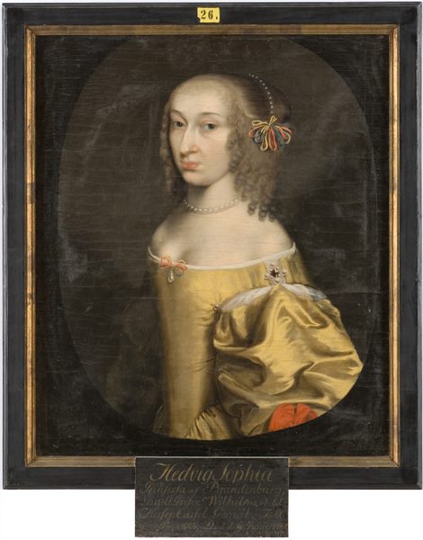 Hedvig Sofia, 1623-83, prinsessa av Brandenburg by Willem van Honthorst