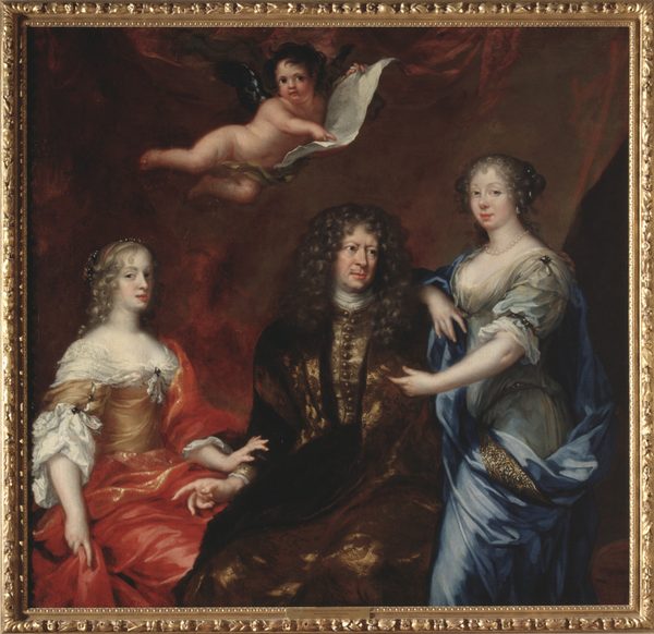 Bengt horn af Åminne (1623-1678) med sina två fruar Margaretha Sparre och Ingeborg Banér 1675 by David Klöcker Ehrenstrahl
