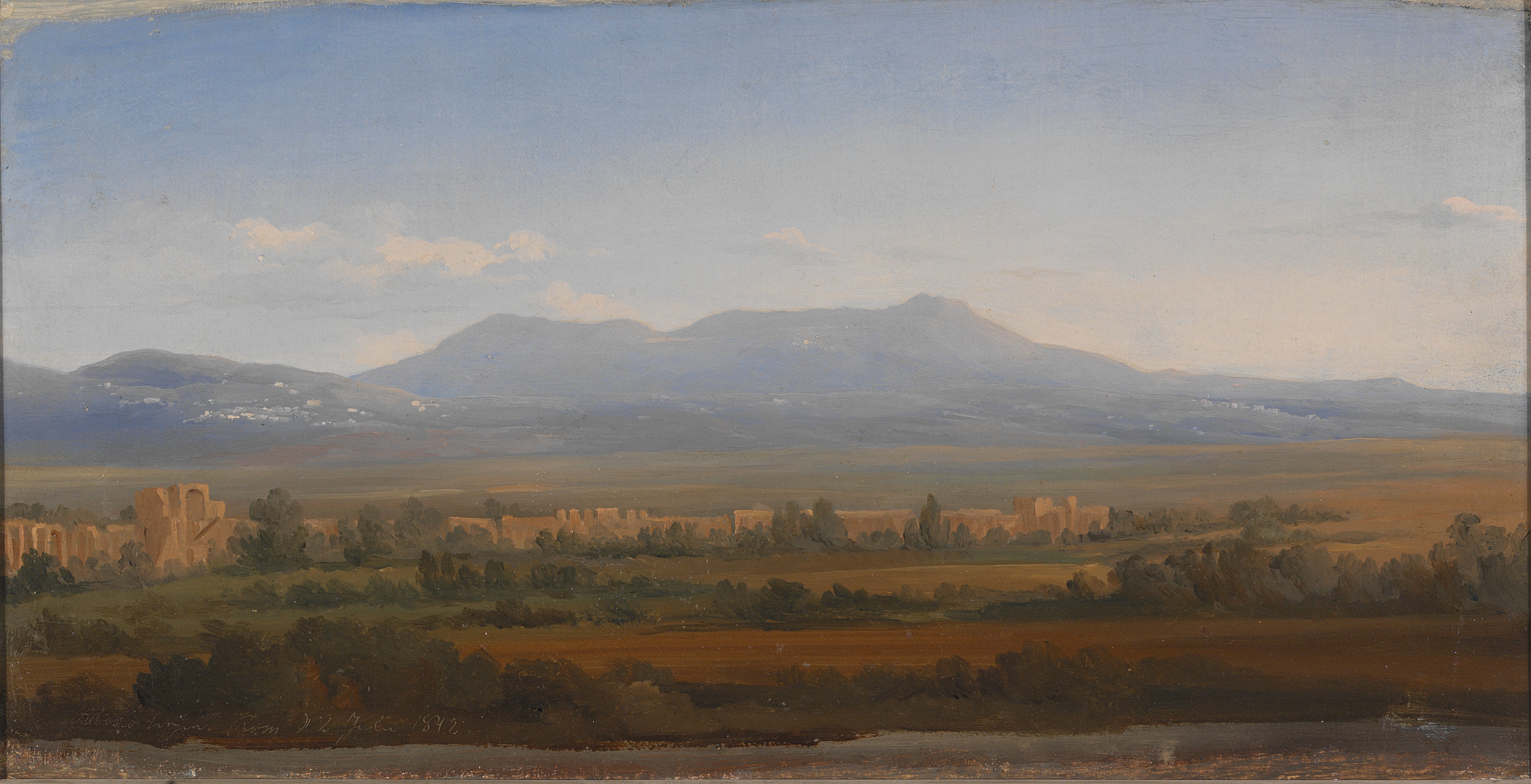 View from the Albano Mountains. Study by Gustaf Wilhelm Palm