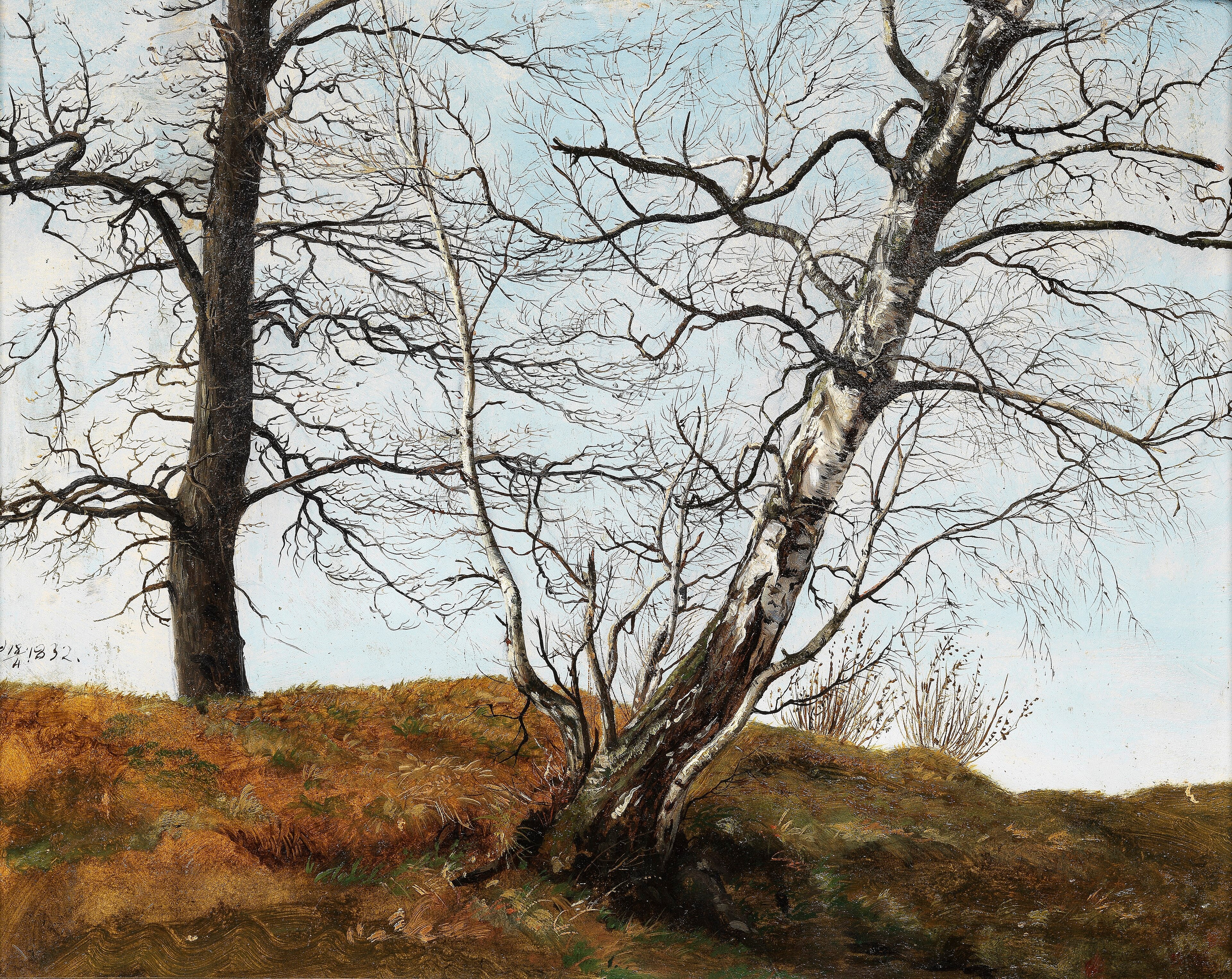 Oak and birch in spring by Carl Julius von Leypold