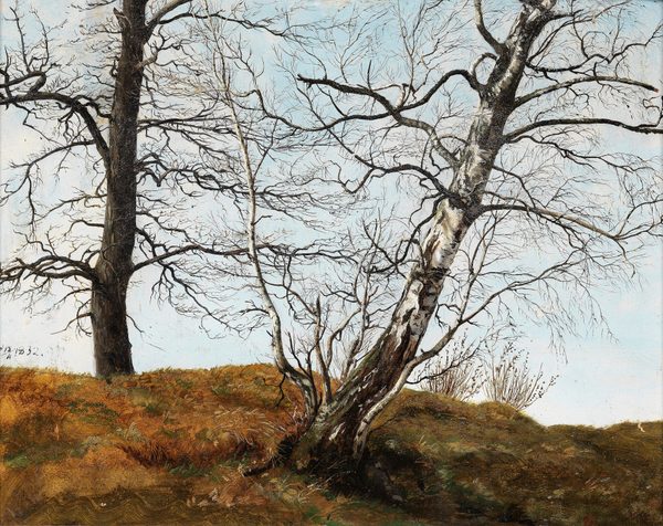 Oak and birch in spring by Carl Julius von Leypold